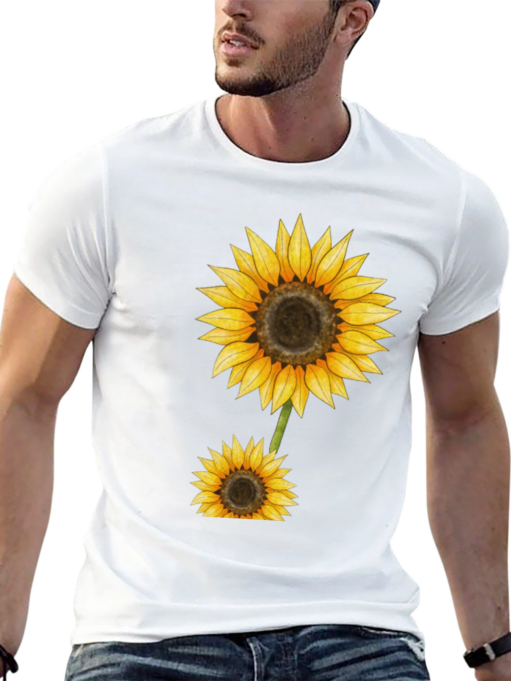 Sunflower Graphic Black T-Shirt