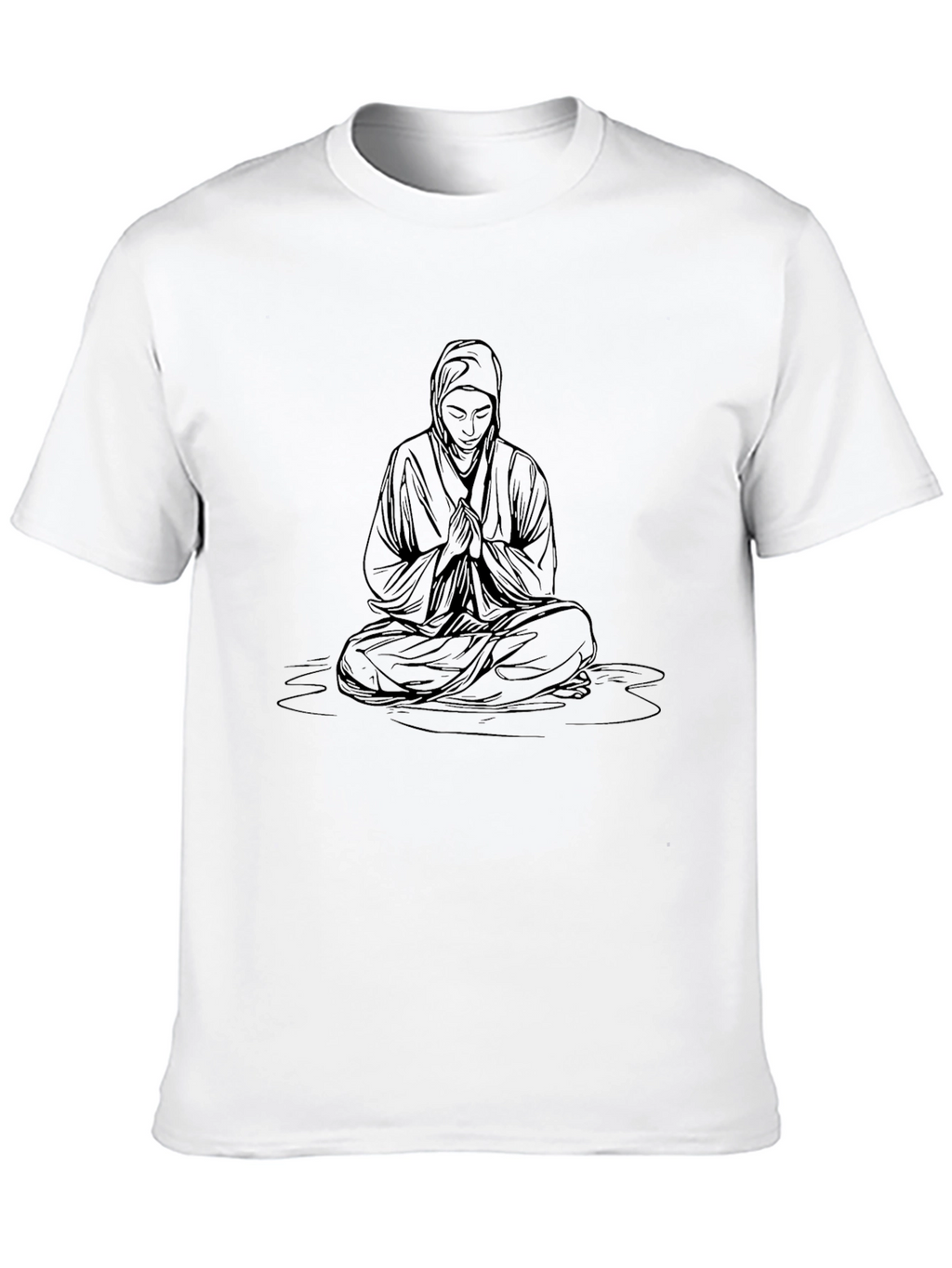 Meditating Figure Graphic Tee - Classic Black T-Shirt