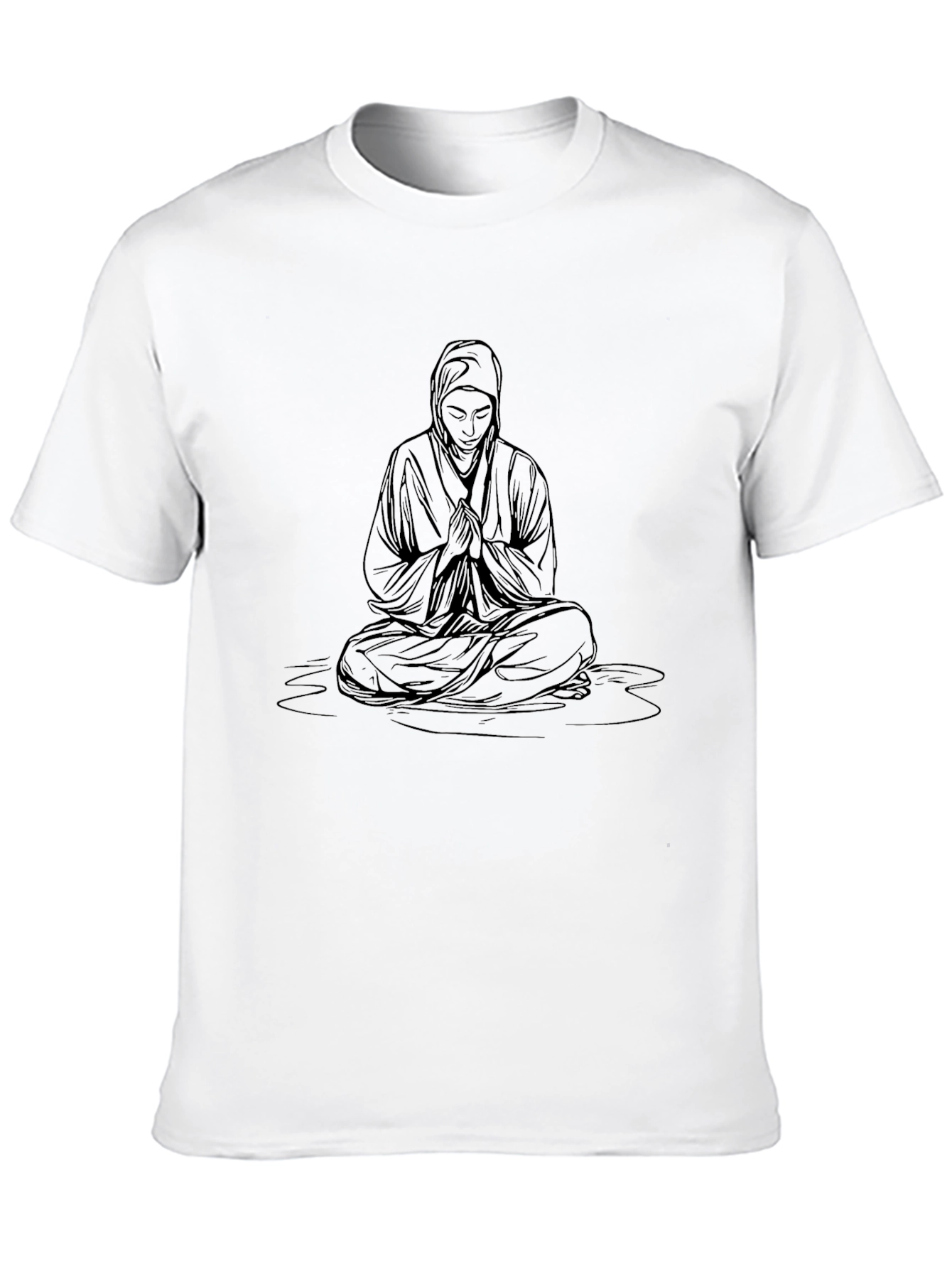 Meditating Figure Graphic Tee - Classic Black T-Shirt