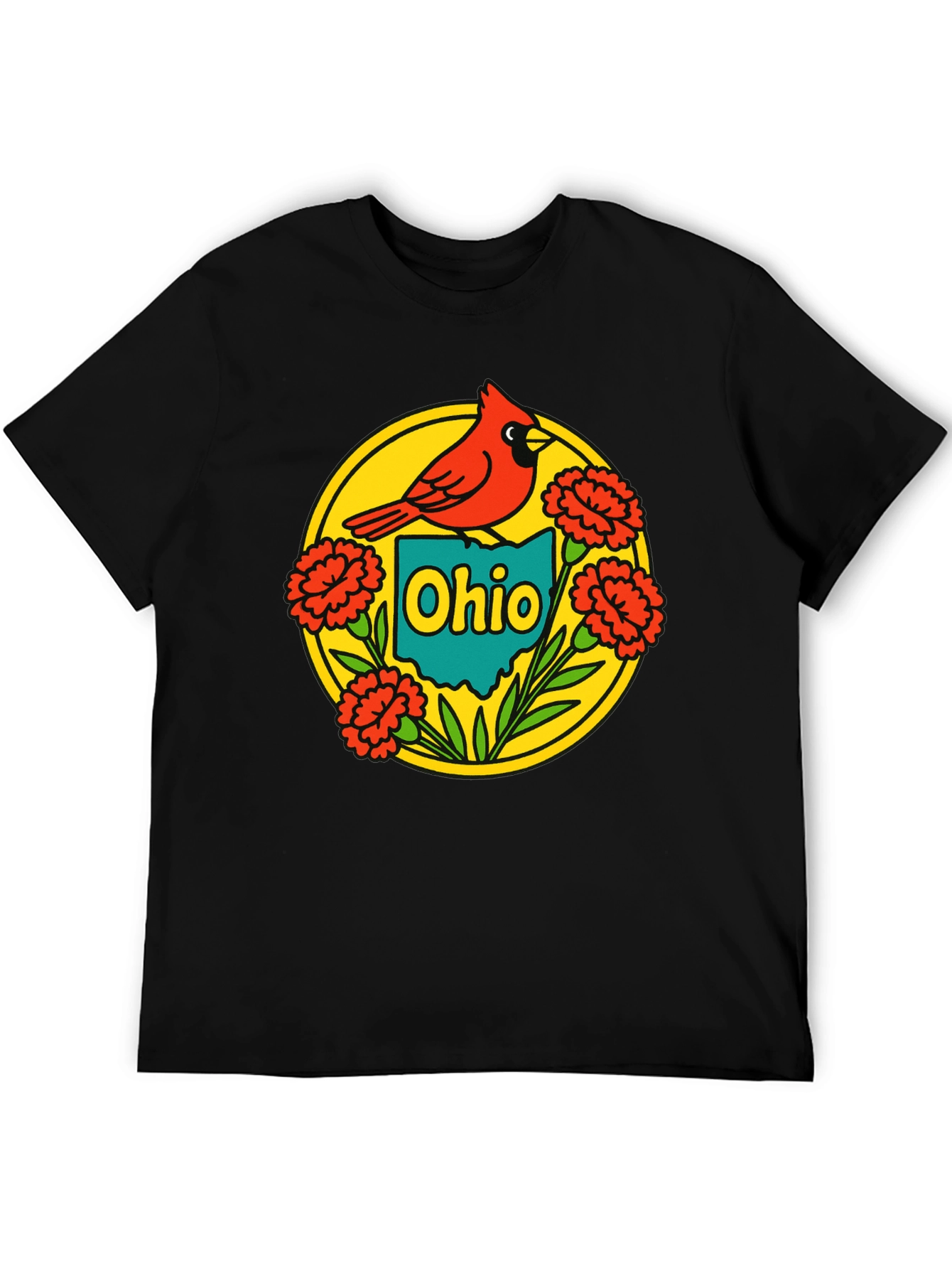 Ohio Cardinal Graphic Tee - Black Crew Neck T-Shirt