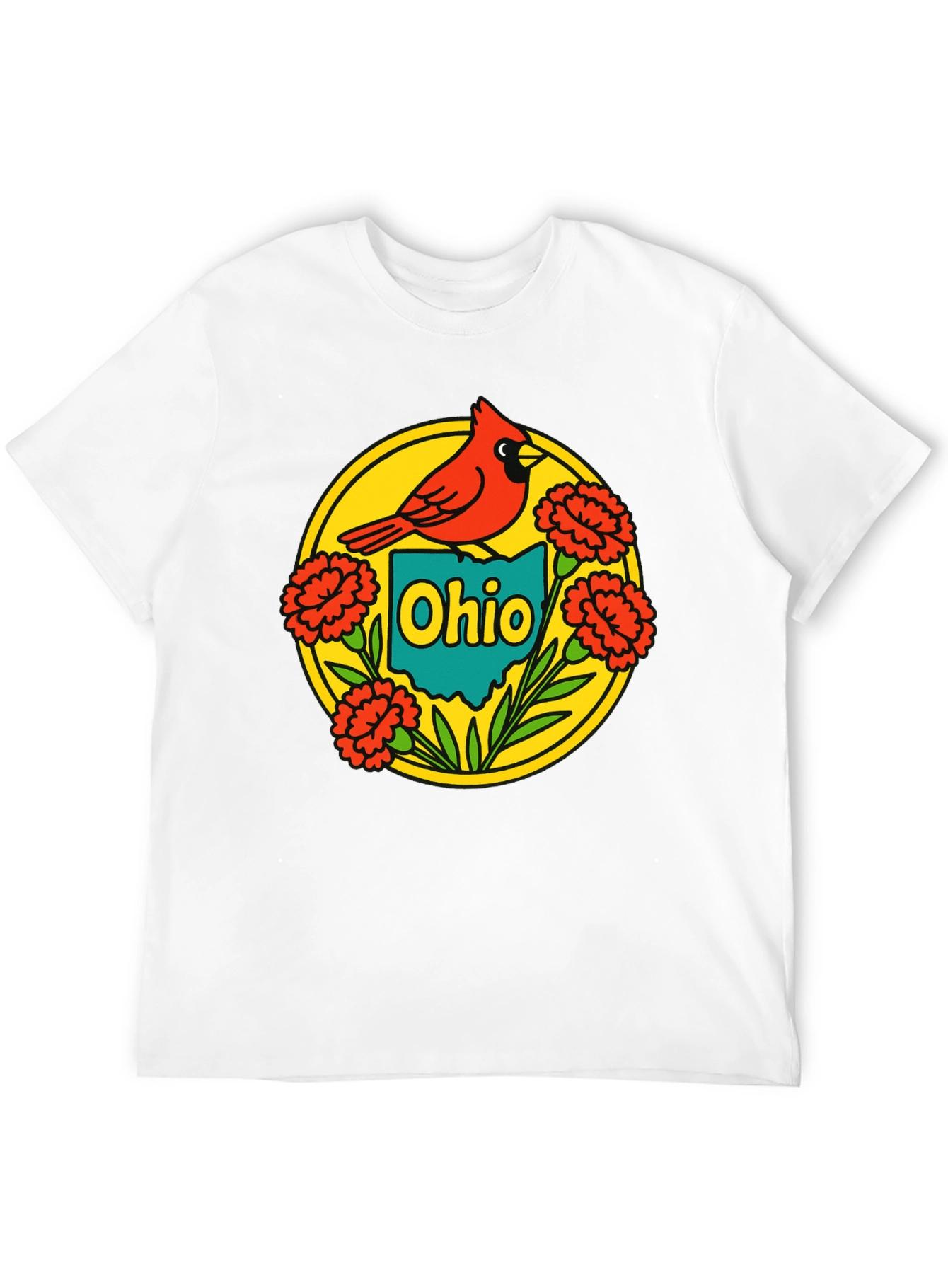 Ohio Cardinal Graphic Tee - Black Crew Neck T-Shirt