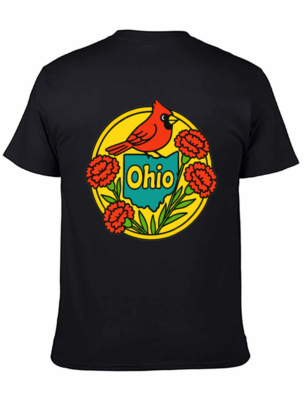 Ohio Cardinal Graphic Tee - Black Crew Neck T-Shirt