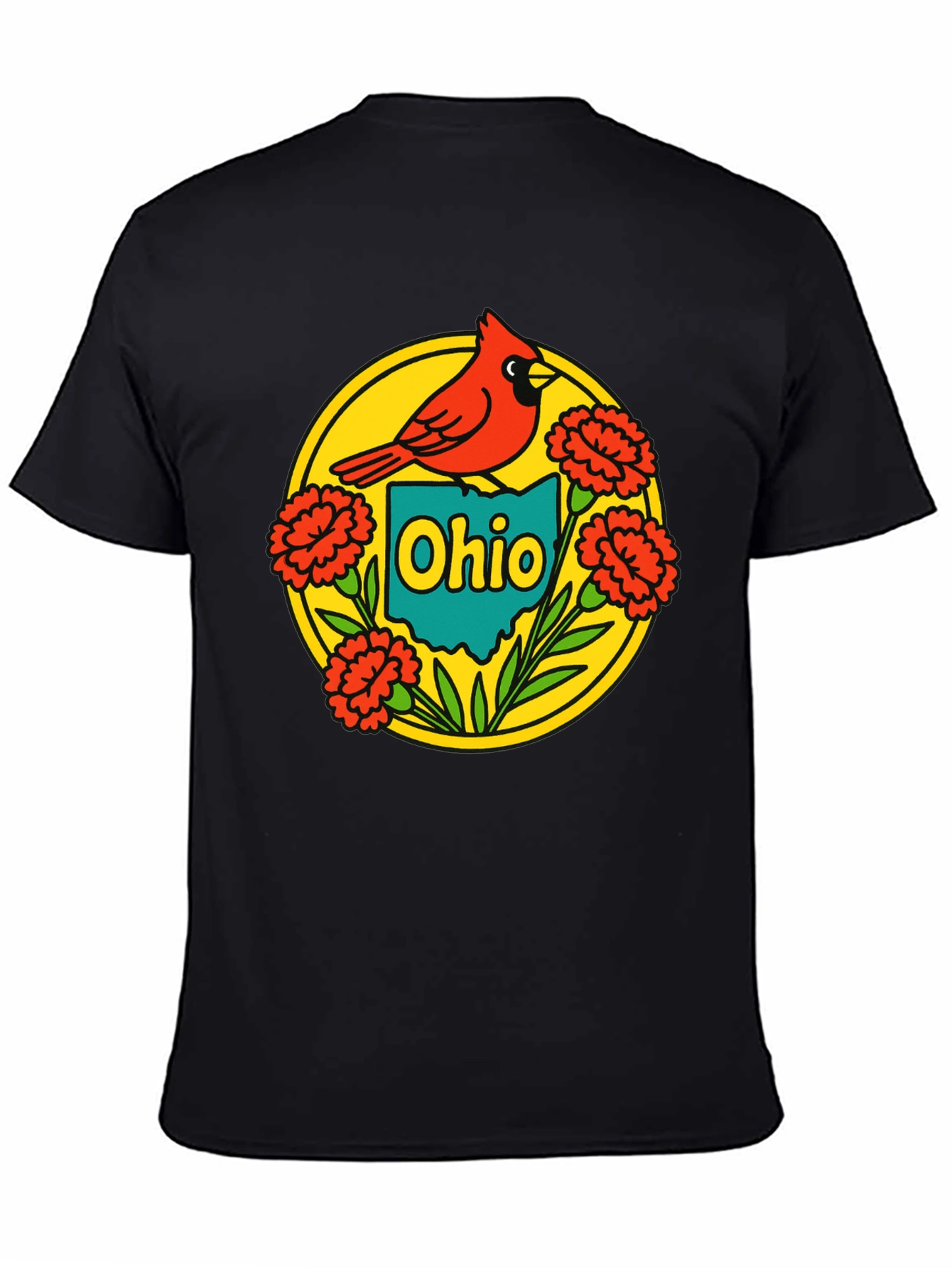 Ohio Cardinal Graphic Tee - Black Crew Neck T-Shirt
