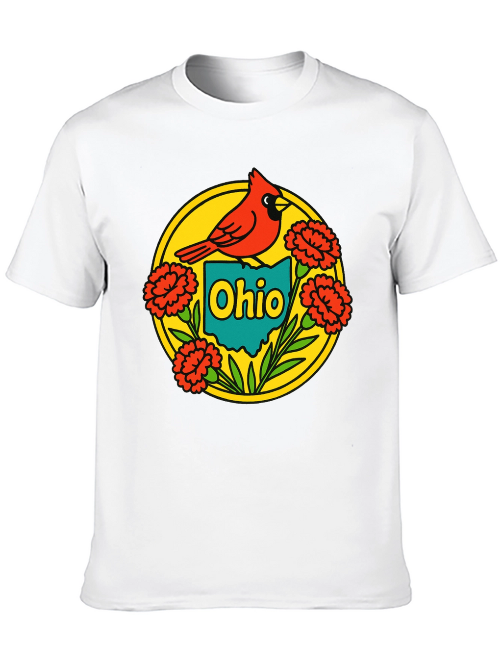 Ohio Cardinal Graphic Tee - Black Crew Neck T-Shirt