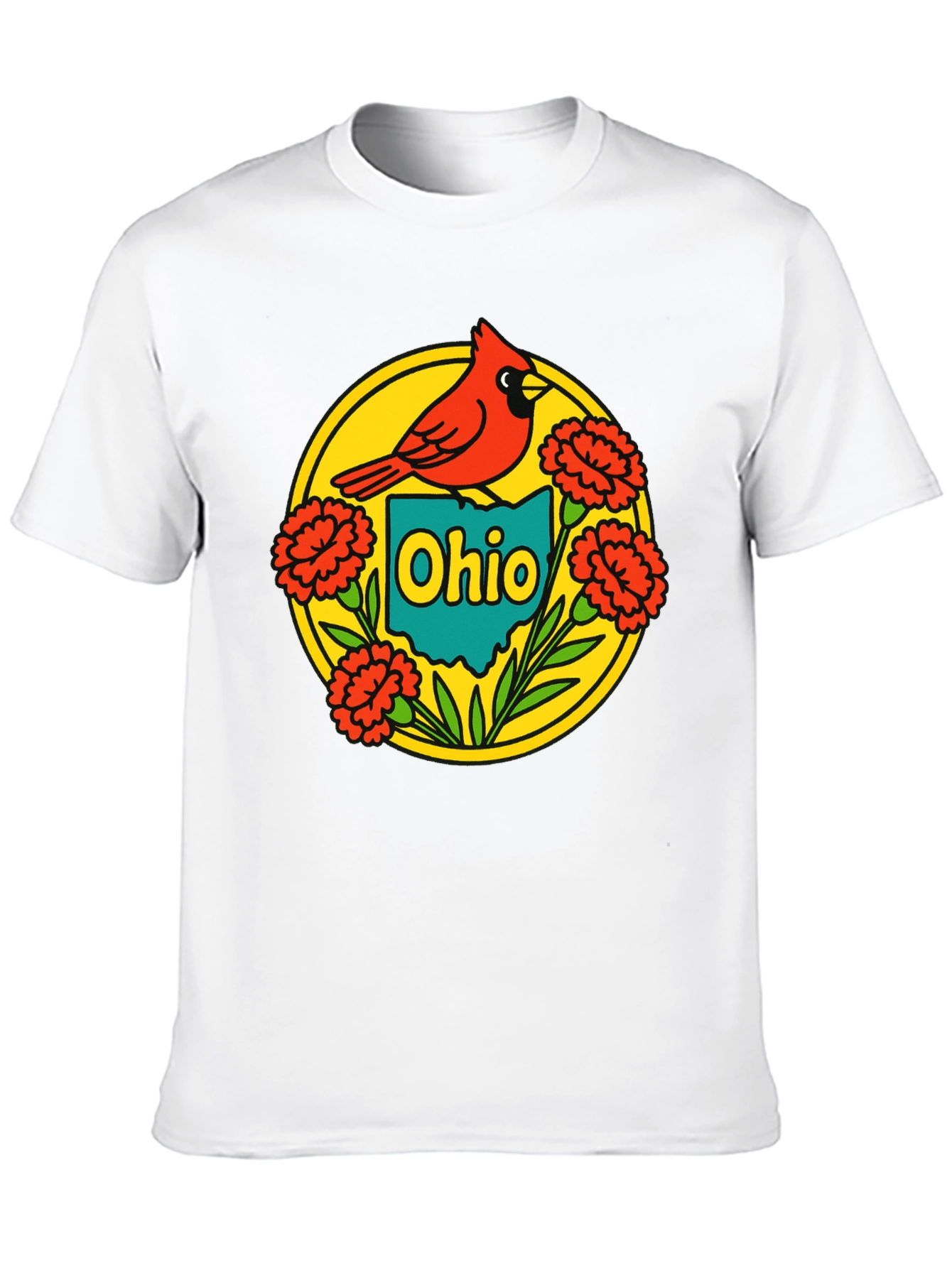 Ohio Cardinal Graphic Tee - Black Crew Neck T-Shirt