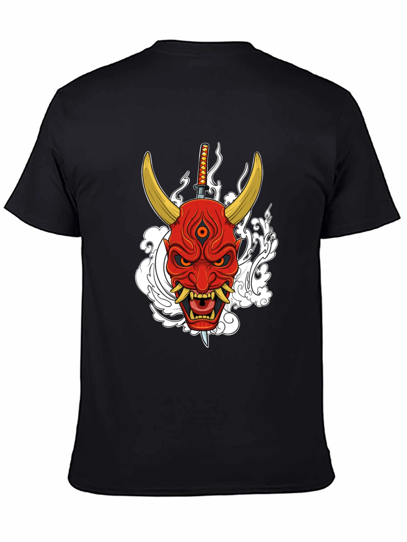 Samurai Oni Mask Graphic T-Shirt