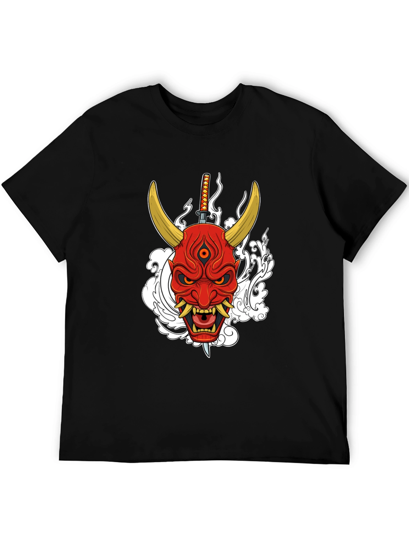Samurai Oni Mask Graphic T-Shirt