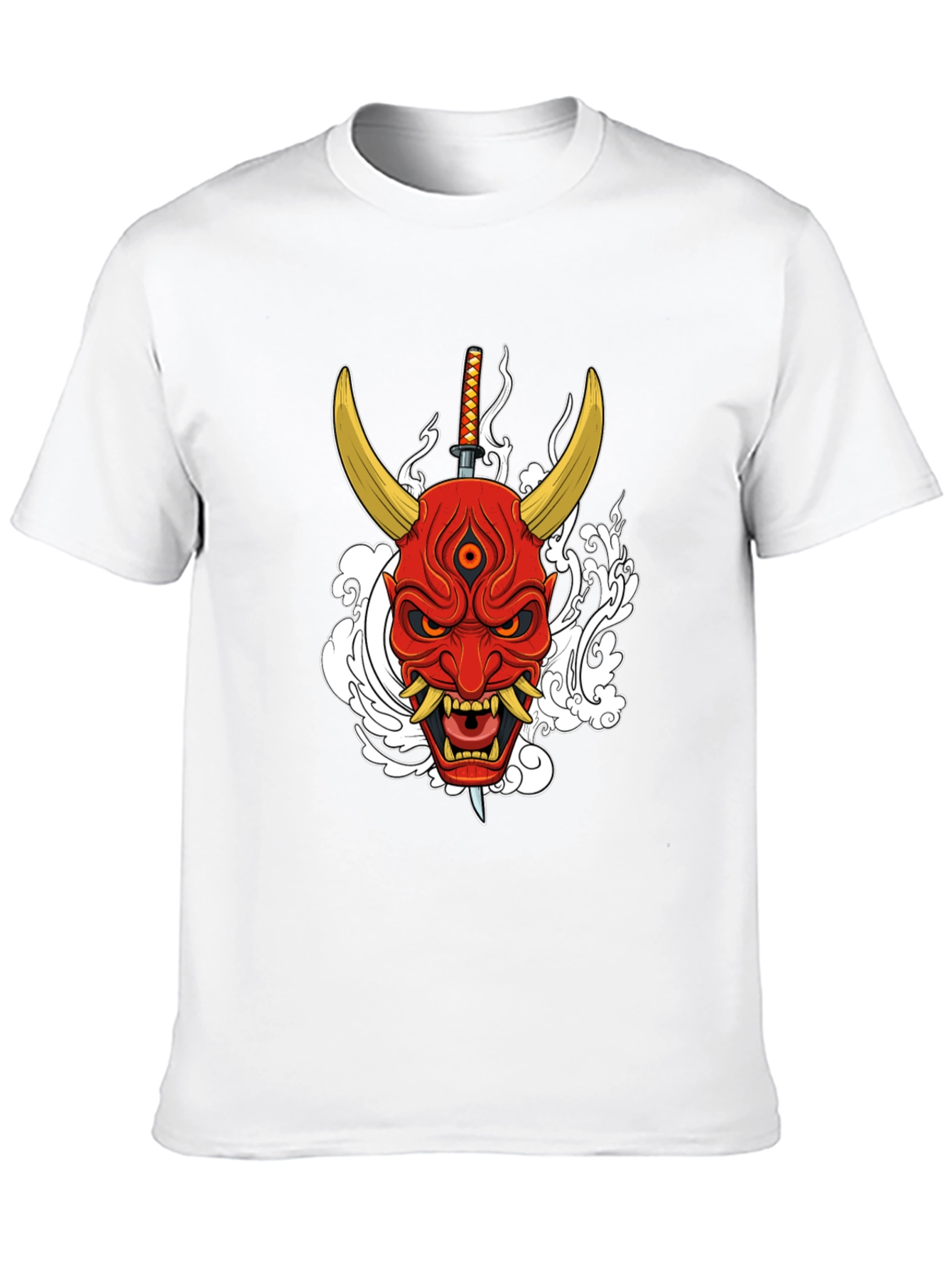 Samurai Oni Mask Graphic T-Shirt