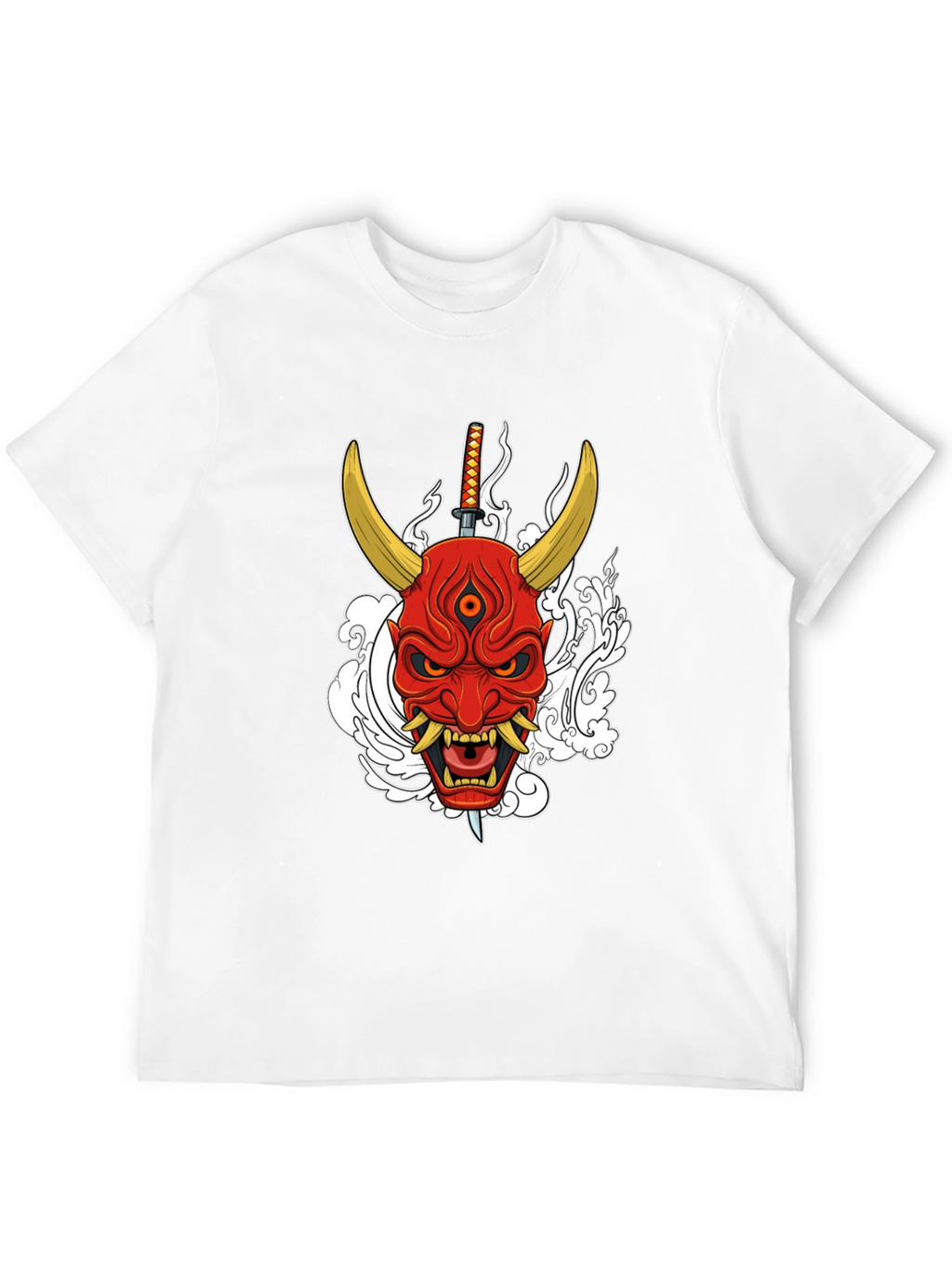Samurai Oni Mask Graphic T-Shirt