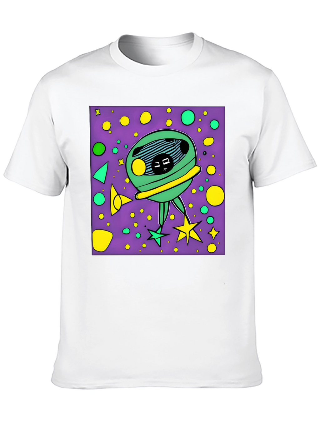 Funky Alien Graphic T-Shirt - Black Cotton Tee