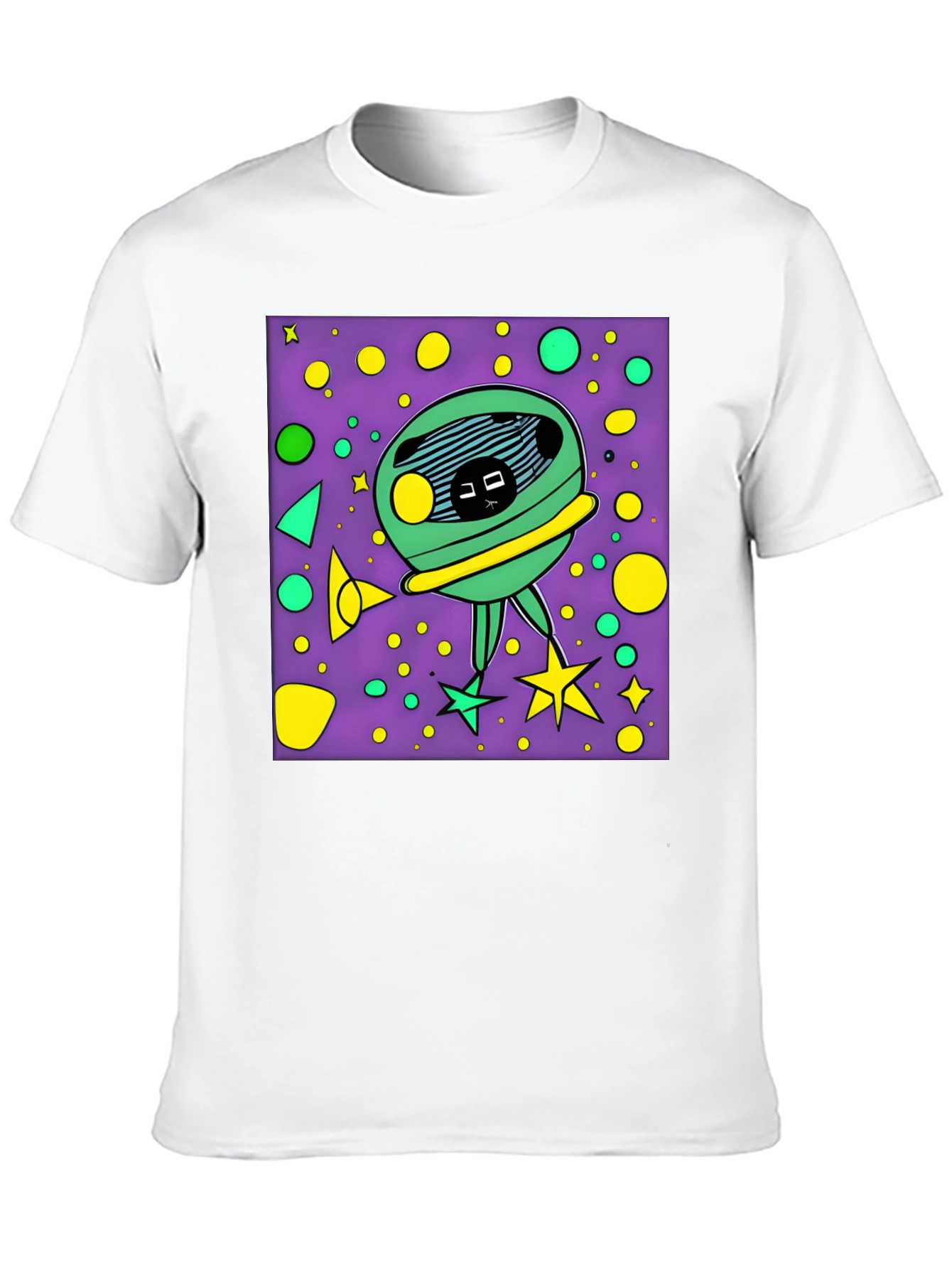 Funky Alien Graphic T-Shirt - Black Cotton Tee