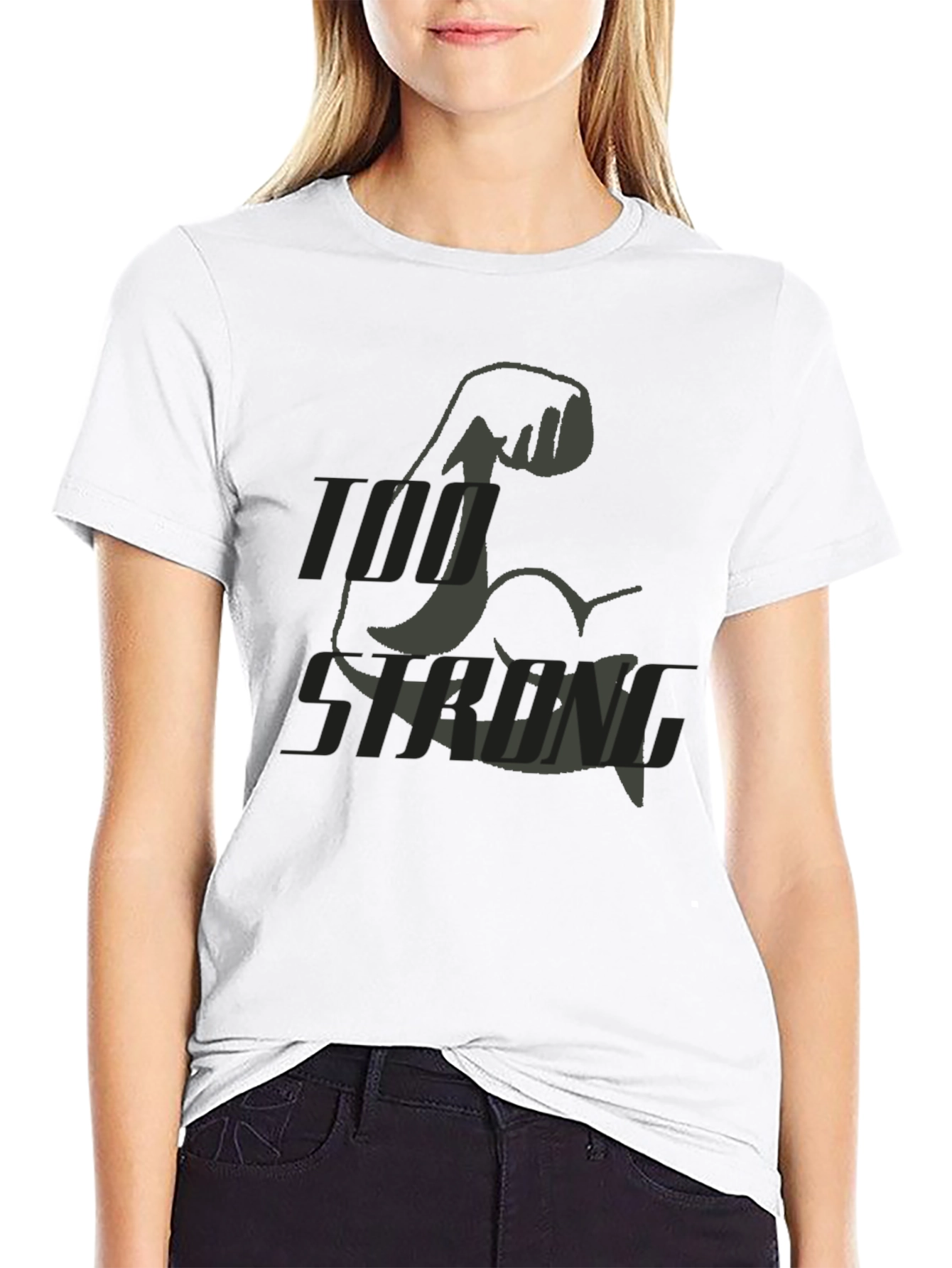 Too Strong Black Graphic T-Shirt for Men