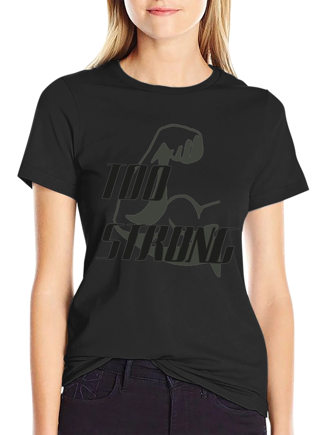 Too Strong Black Graphic T-Shirt for Men
