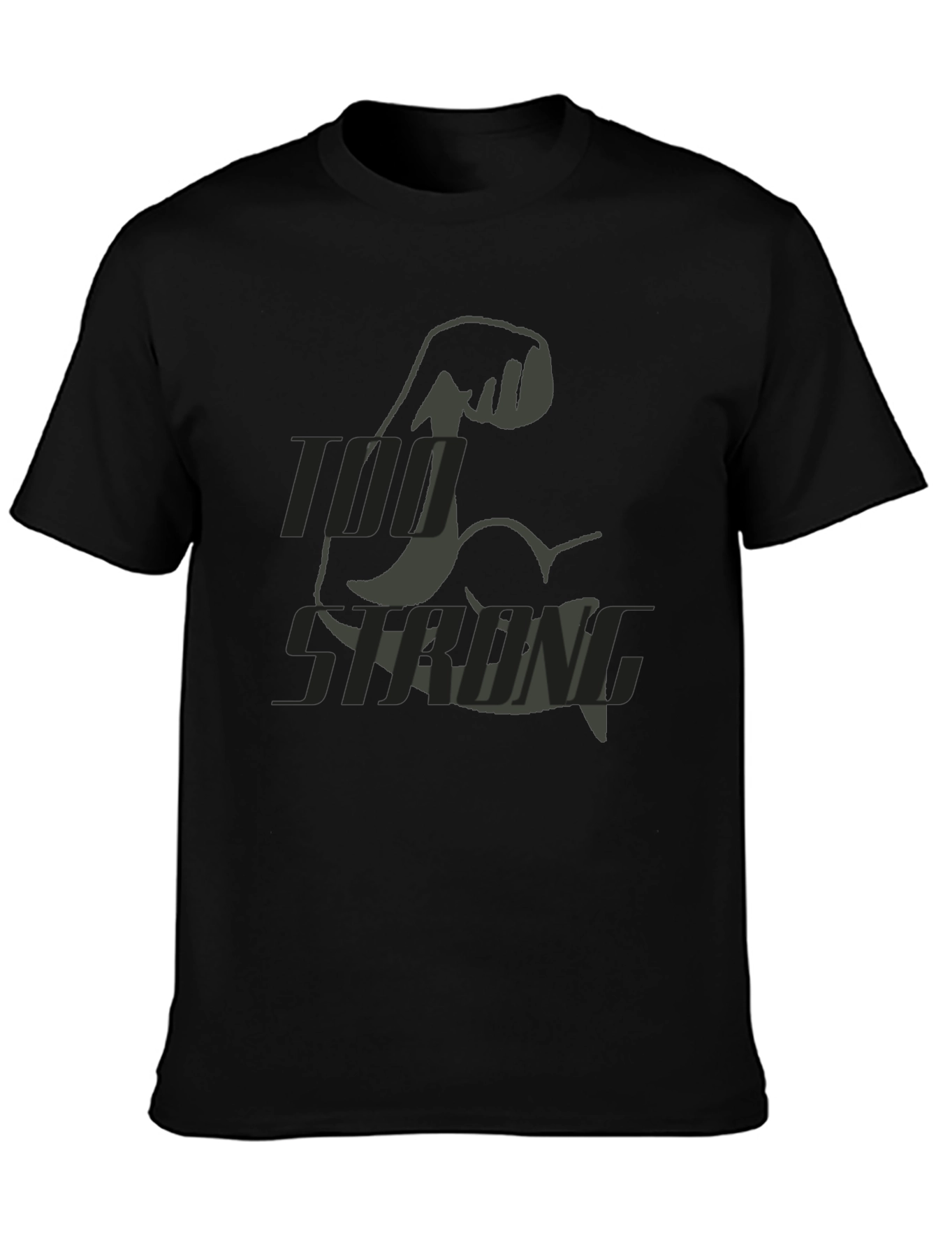 Too Strong Black Graphic T-Shirt for Men