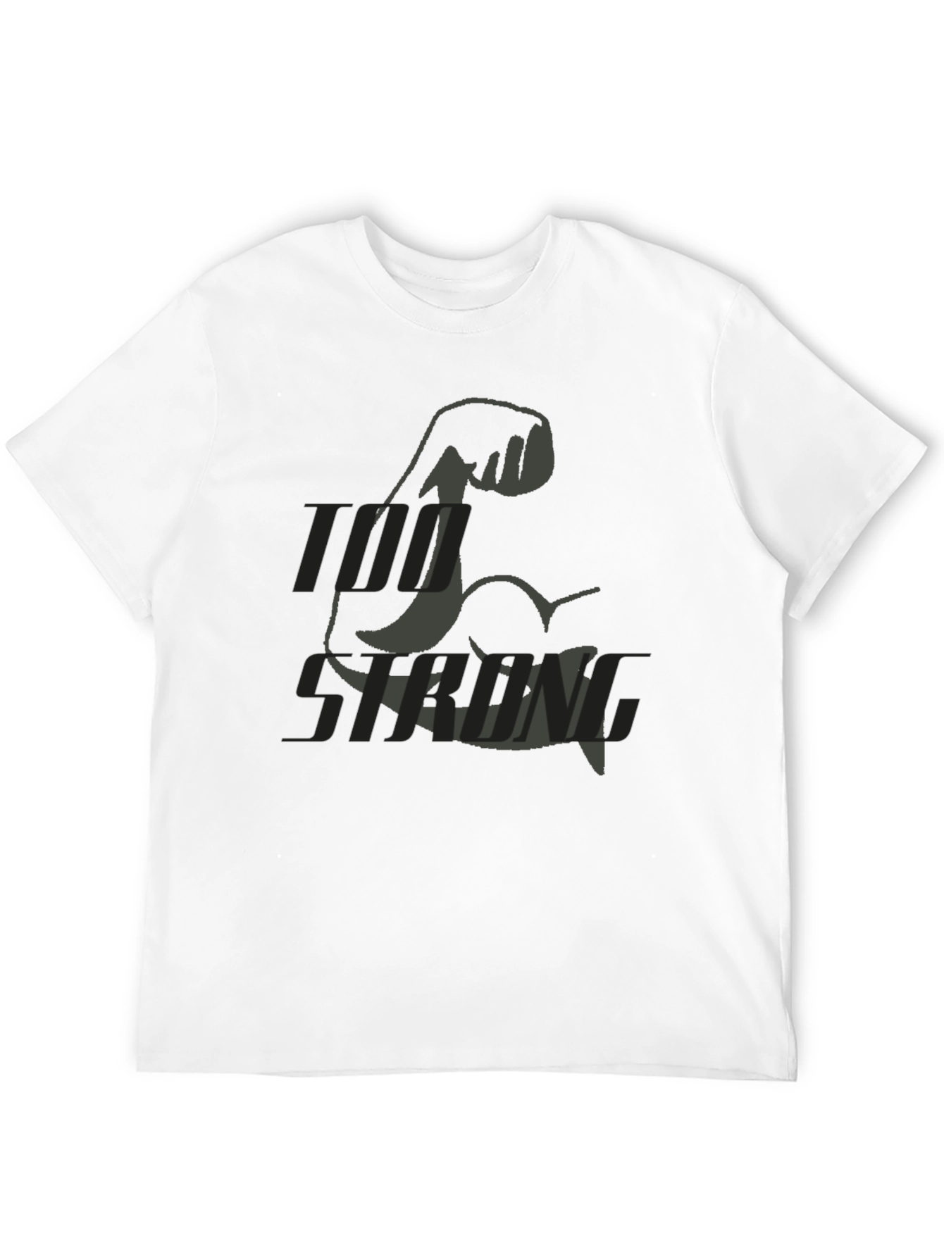 Too Strong Black Graphic T-Shirt for Men