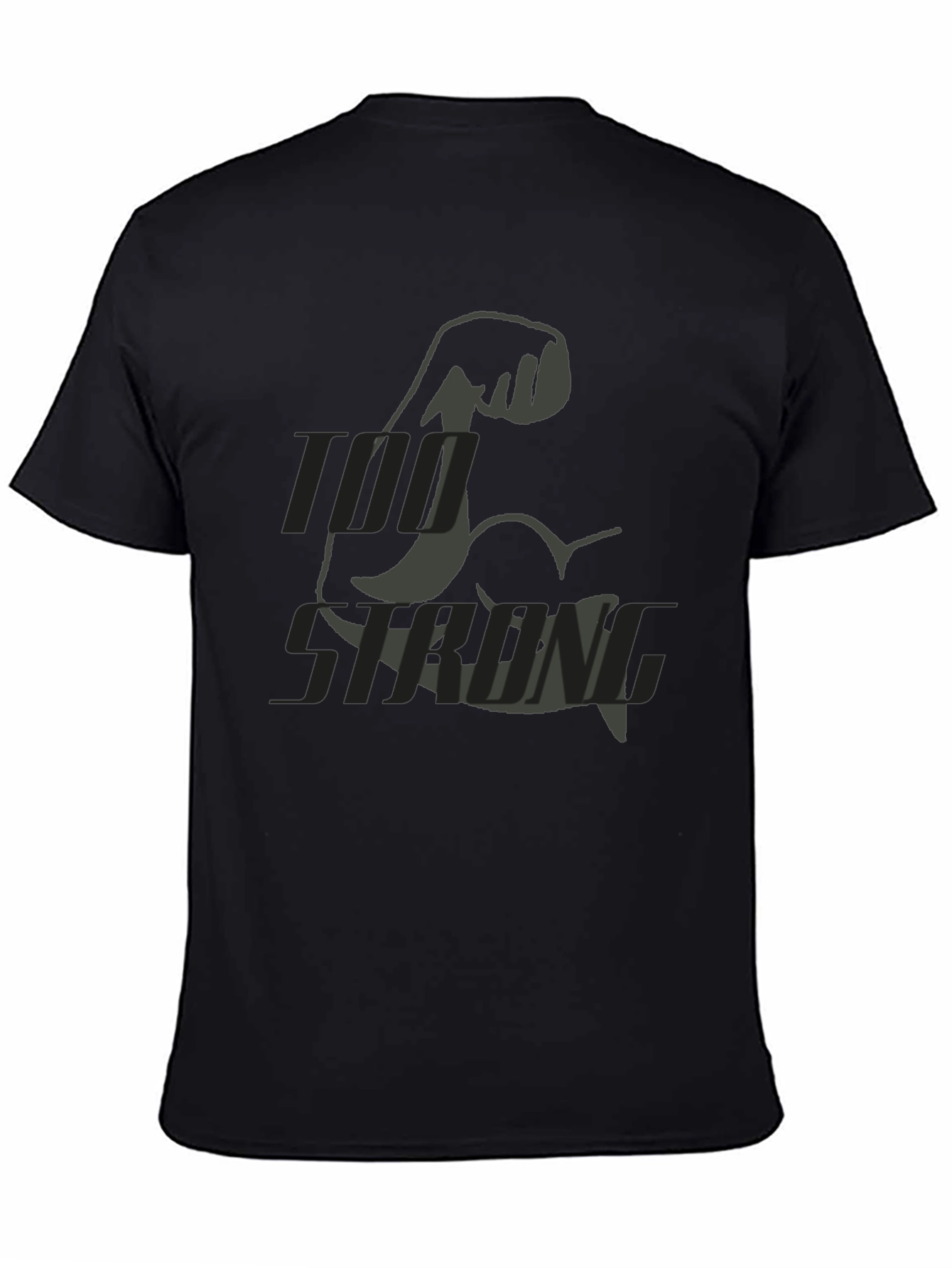 Too Strong Black Graphic T-Shirt for Men