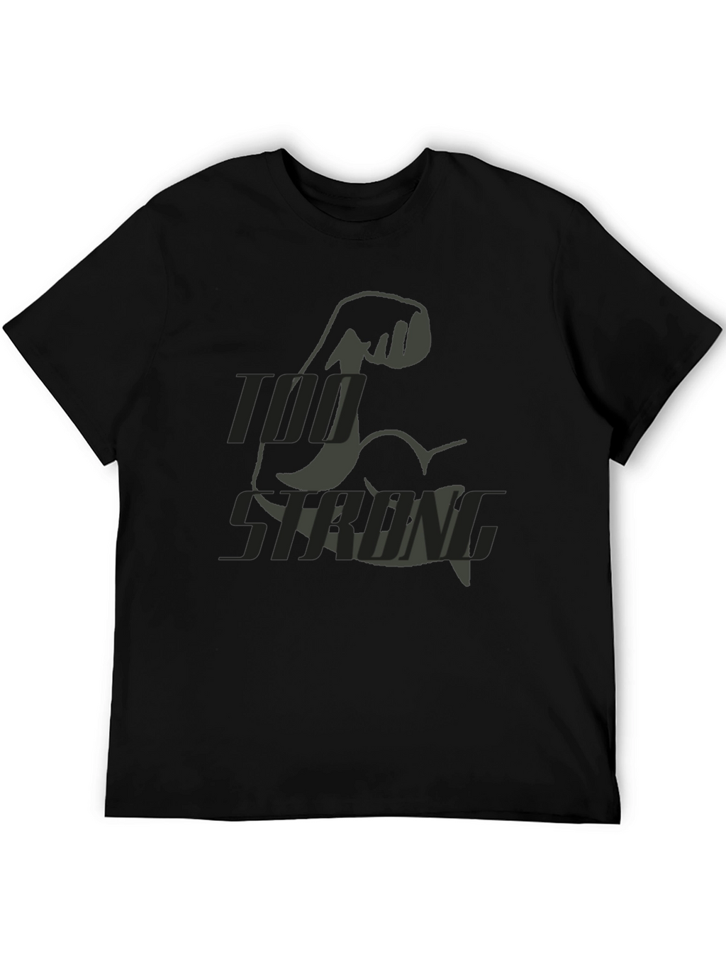 Too Strong Black Graphic T-Shirt for Men