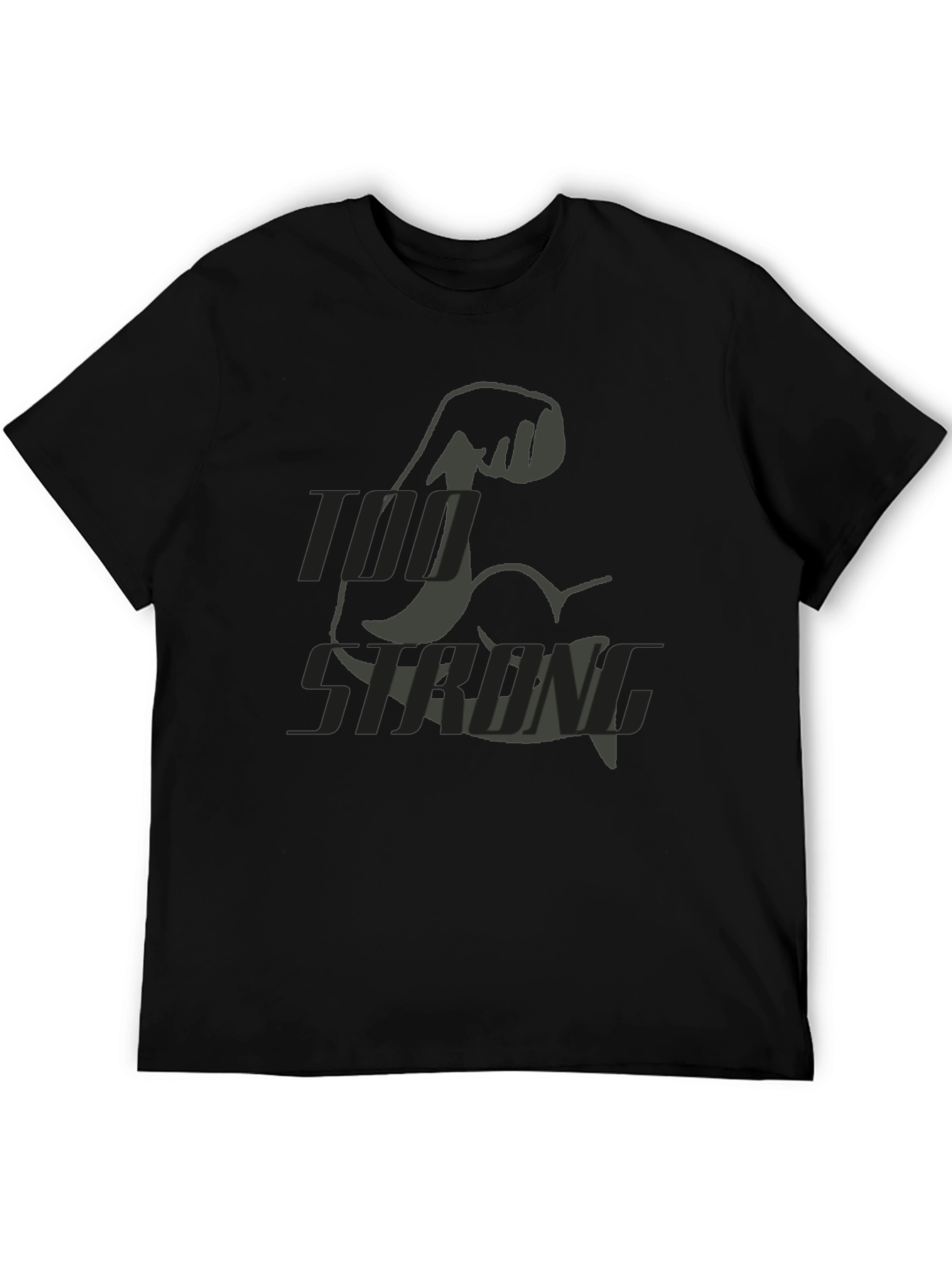 Too Strong Black Graphic T-Shirt for Men