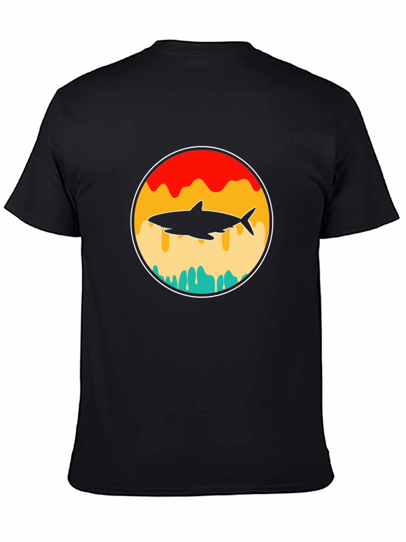 Shark Silhouette Graphic T-Shirt - Retro Style