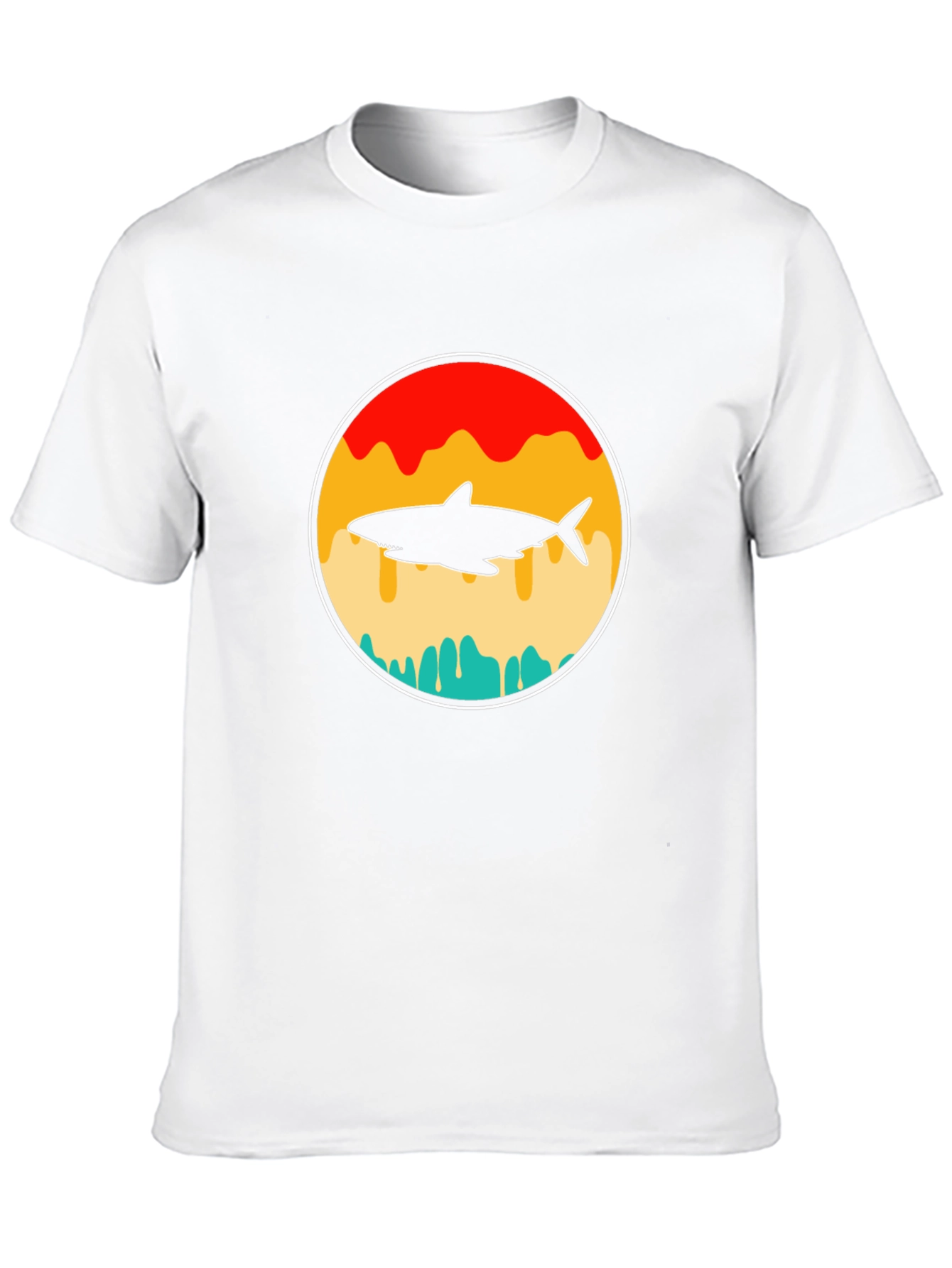 Shark Silhouette Graphic T-Shirt - Retro Style