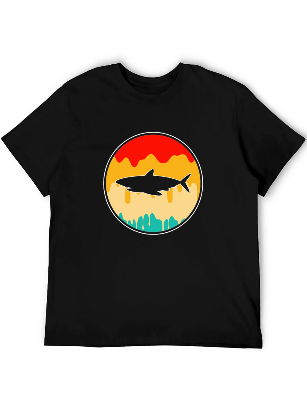 Shark Silhouette Graphic T-Shirt - Retro Style