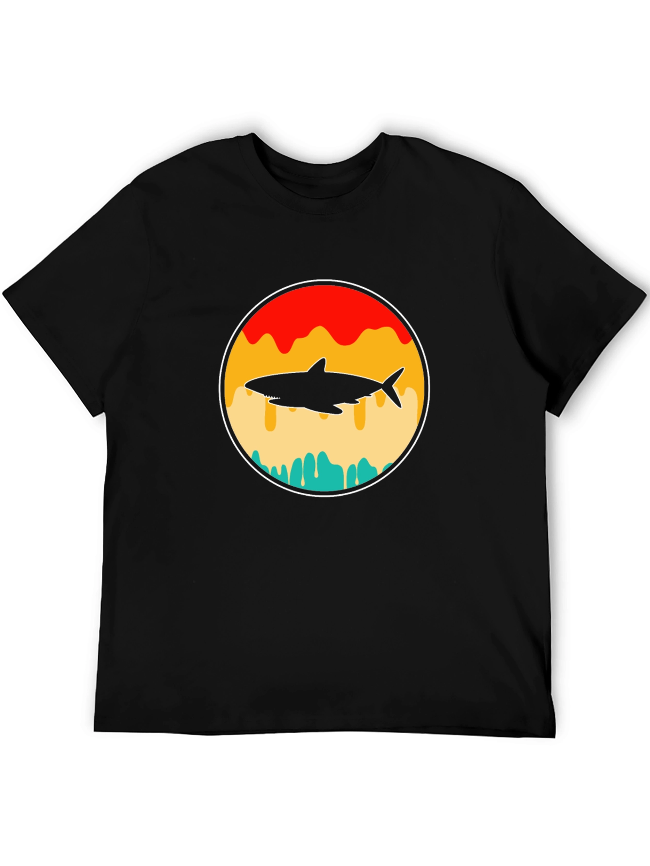 Shark Silhouette Graphic T-Shirt - Retro Style
