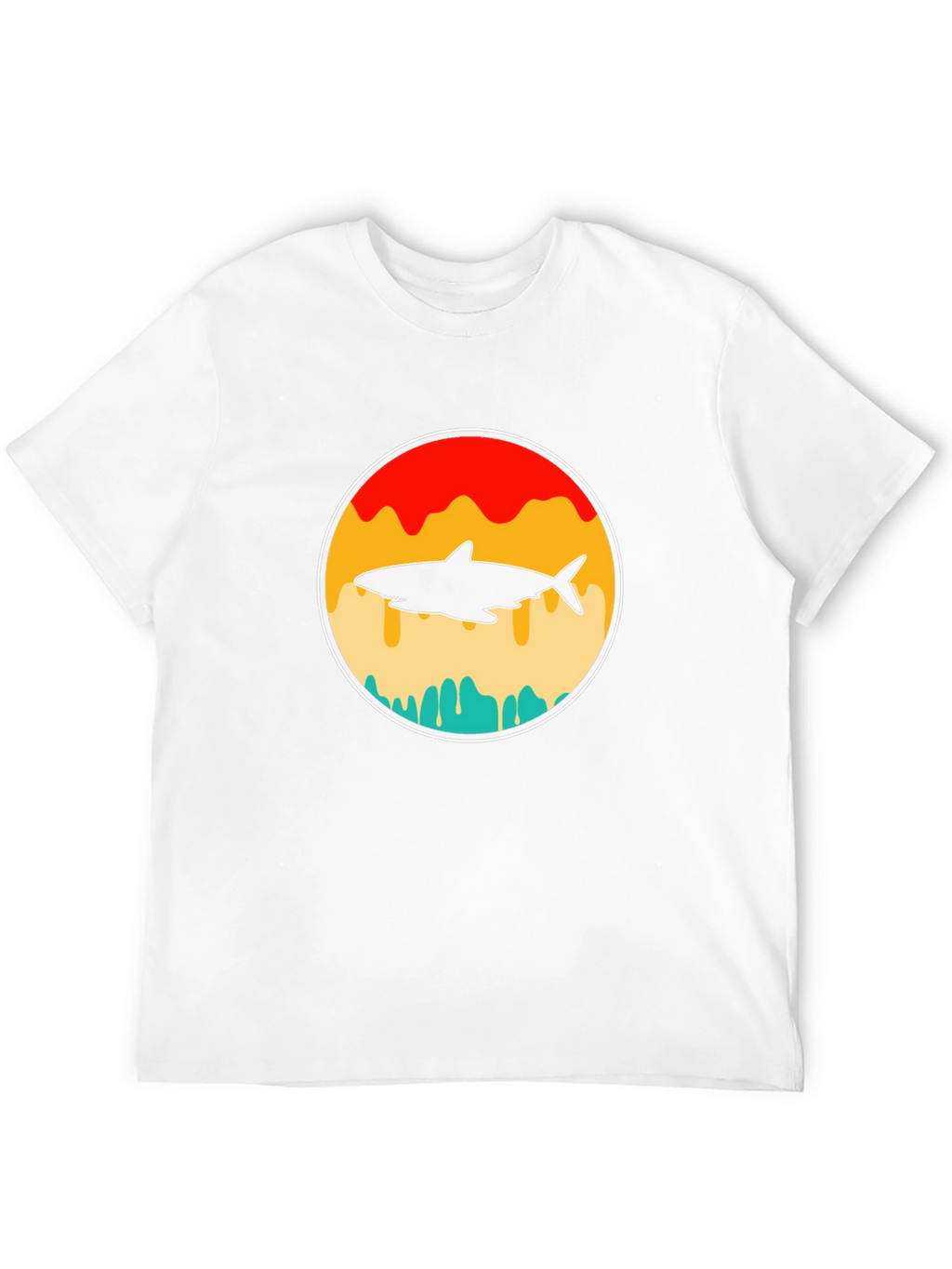 Shark Silhouette Graphic T-Shirt - Retro Style