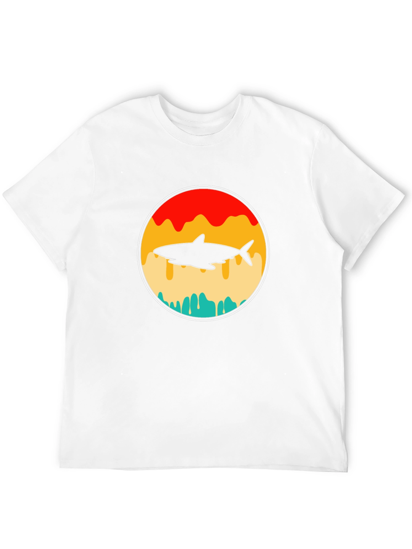 Shark Silhouette Graphic T-Shirt - Retro Style