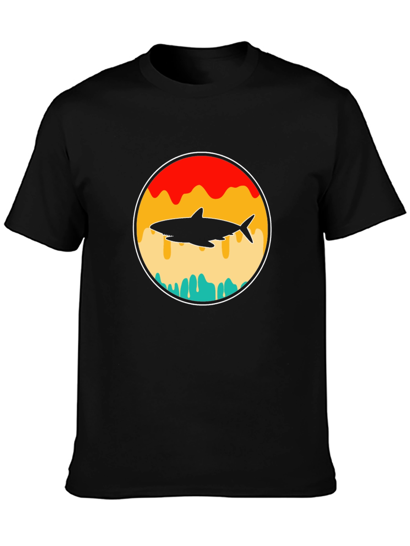 Shark Silhouette Graphic T-Shirt - Retro Style