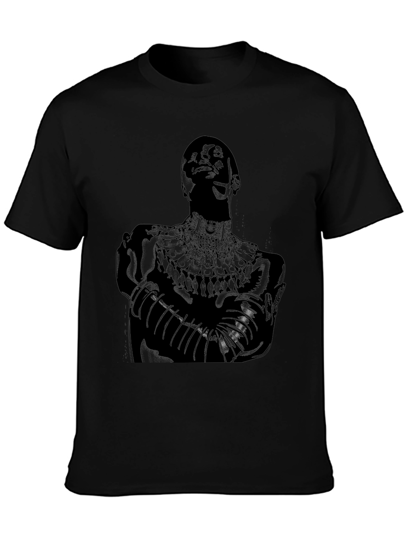Black T-Shirt with Figure Graphic
