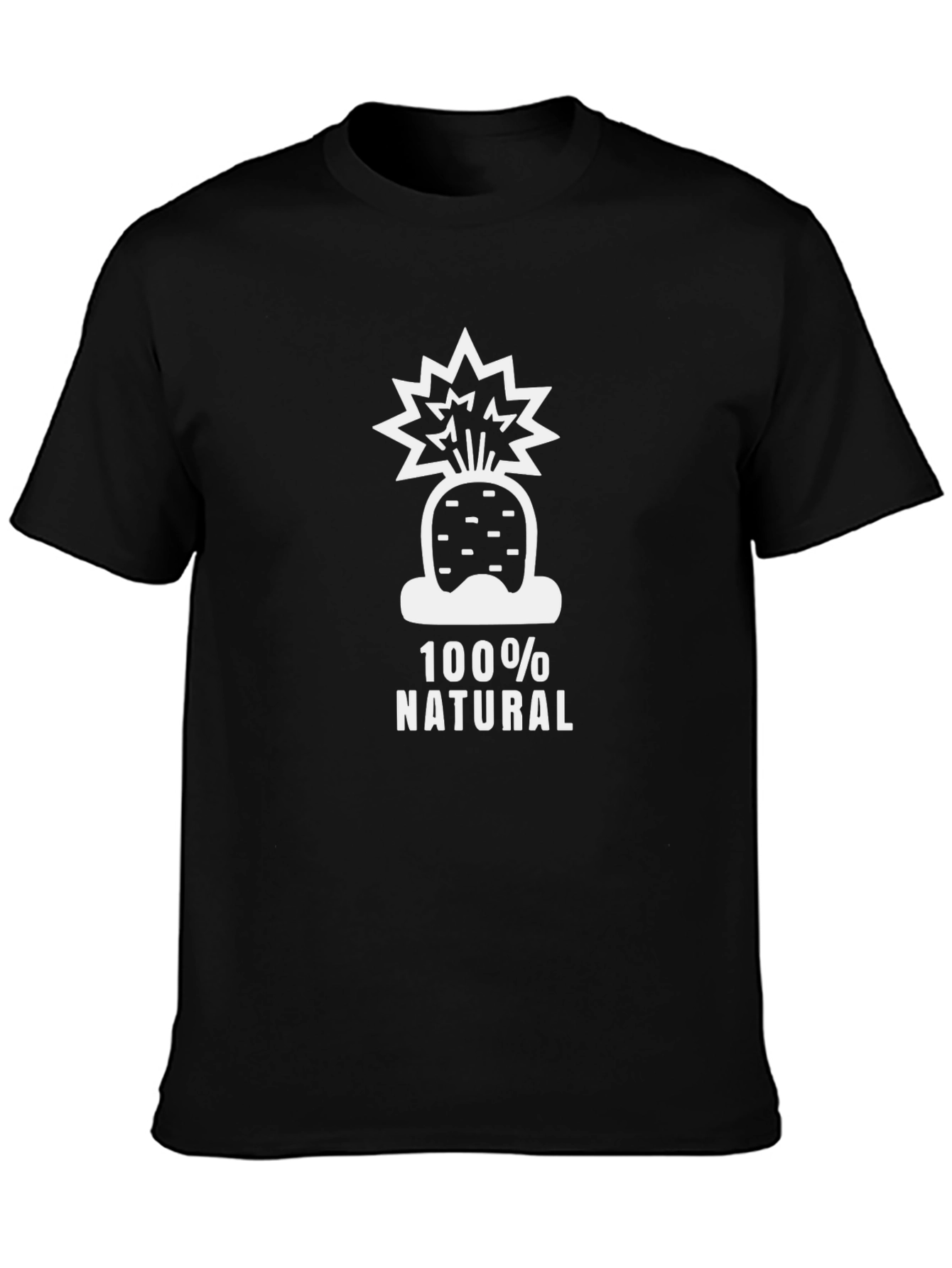 100% Natural Black Graphic Tee
