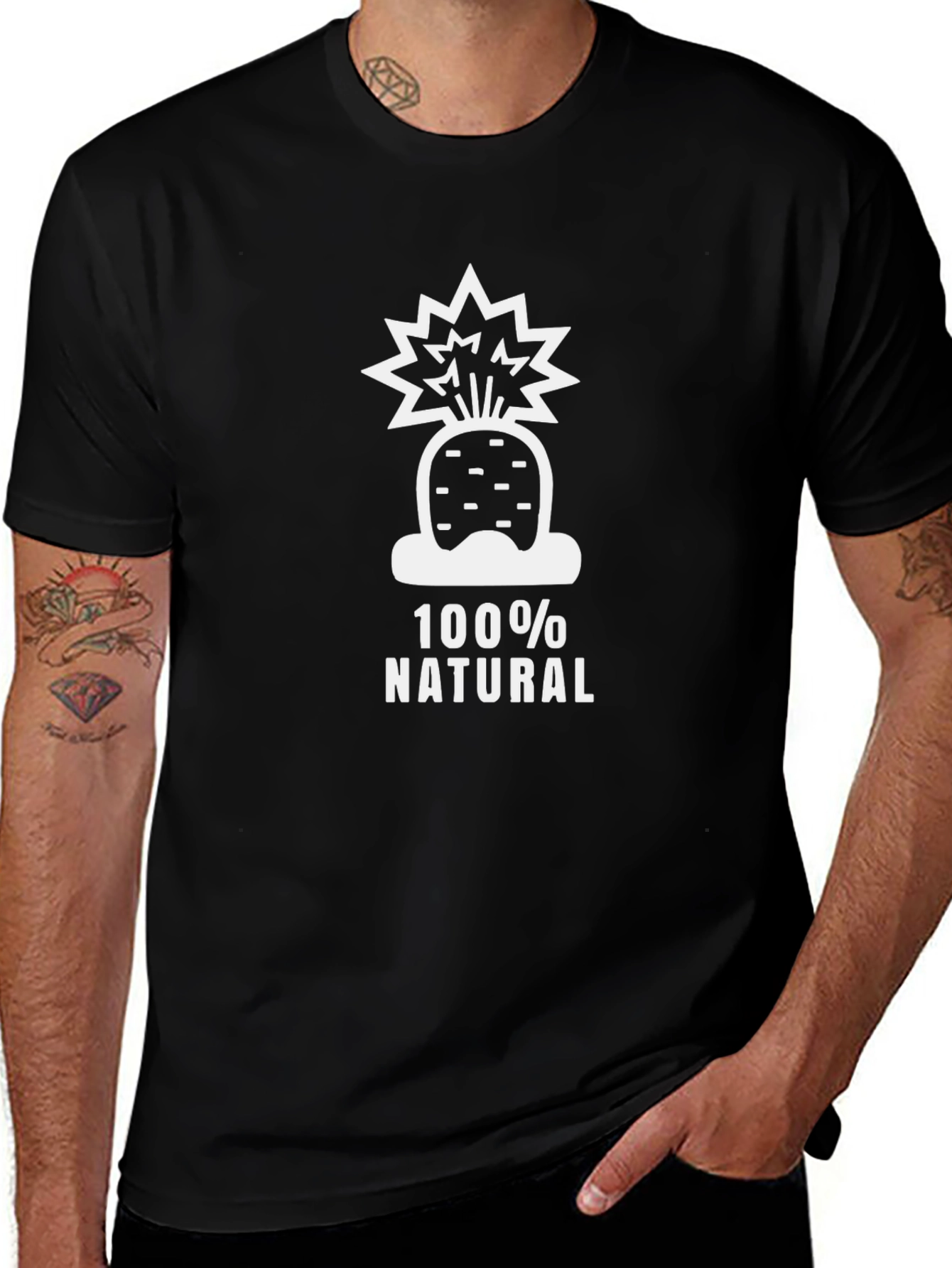 100% Natural Black Graphic Tee