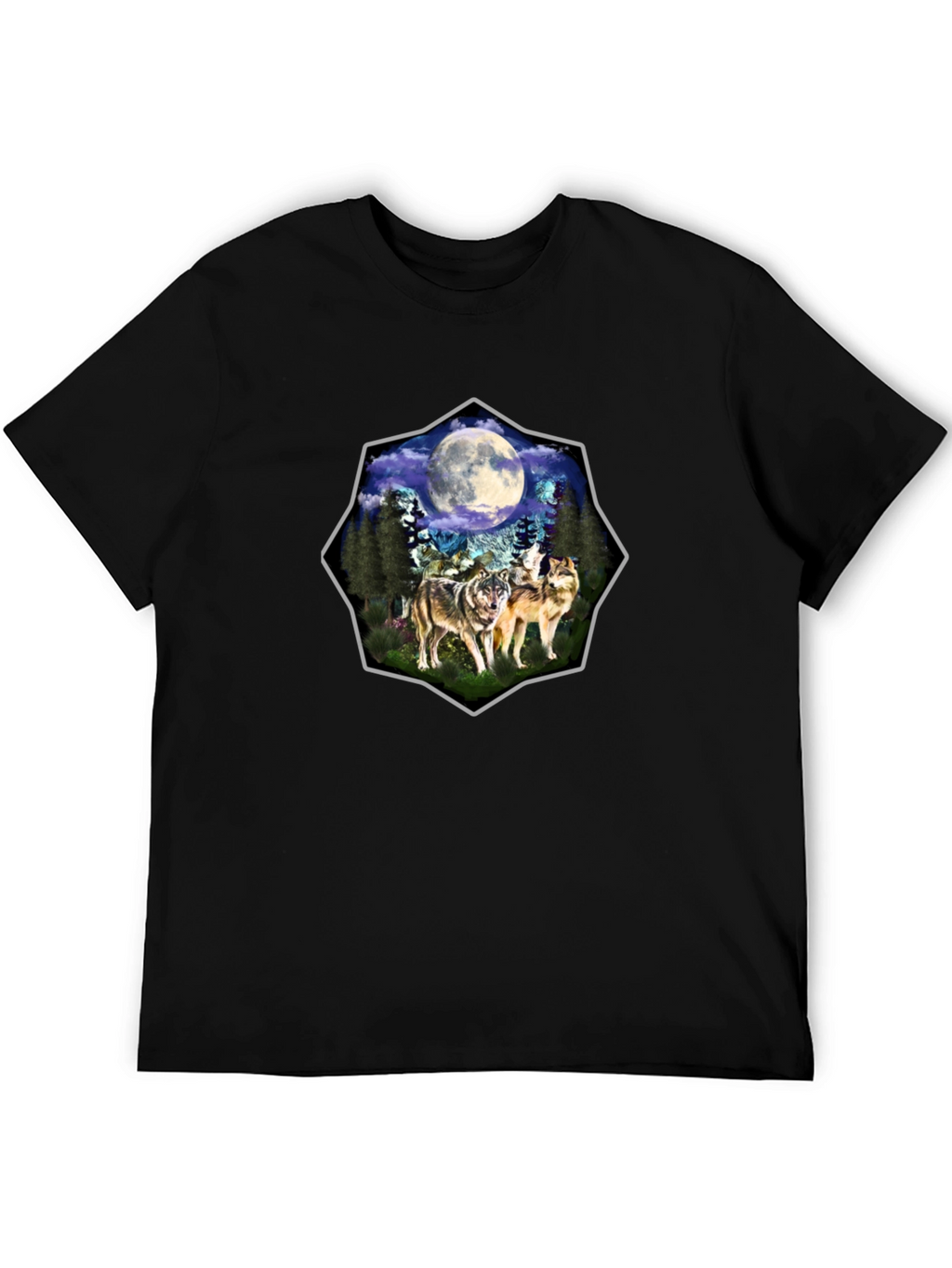 Wolf Moon Graphic Tee - Black