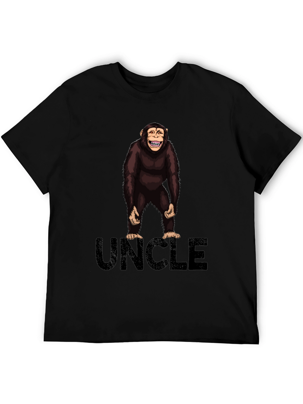 Uncle Monkey Graphic T-Shirt -  Black Cotton Tee