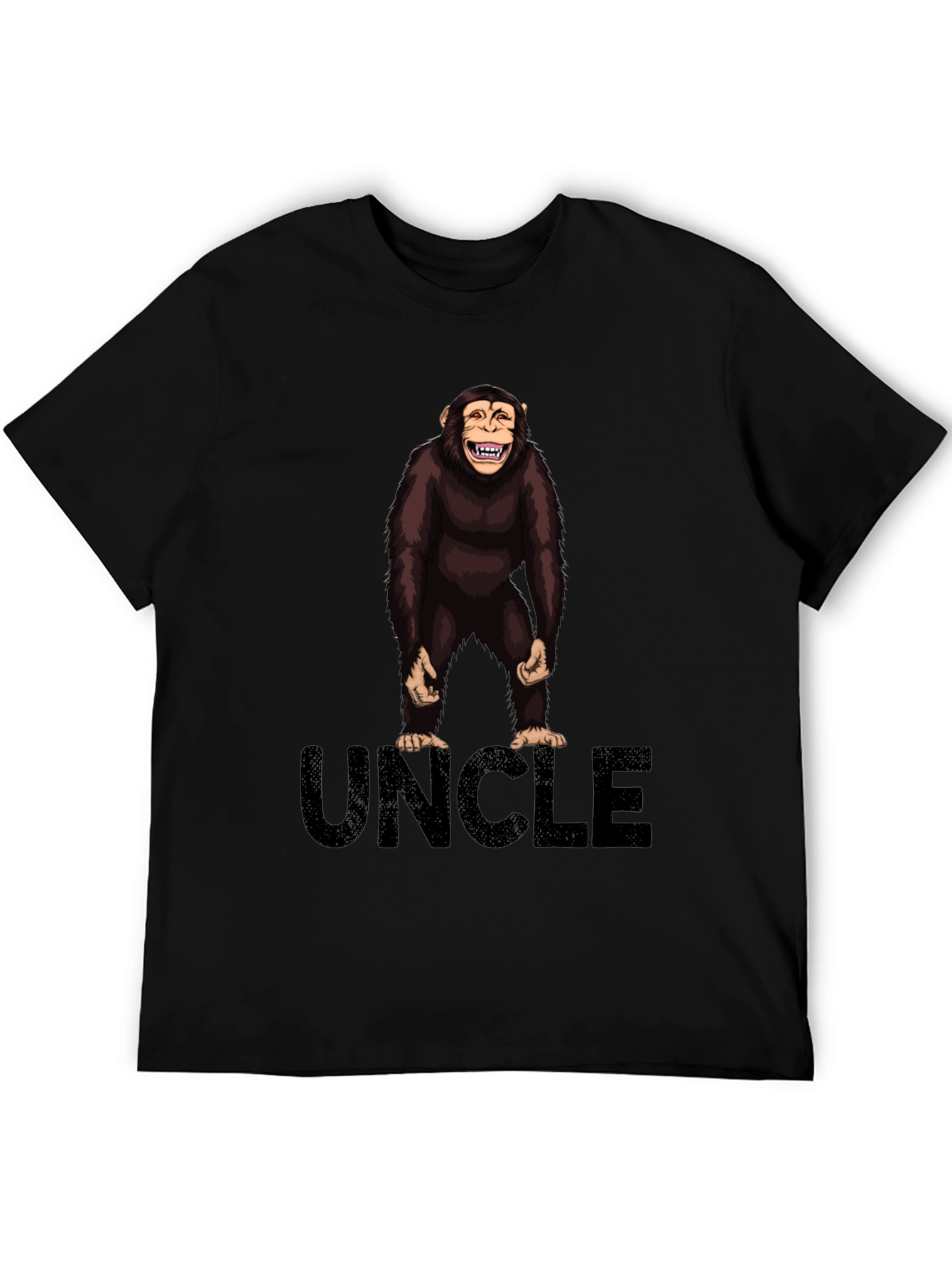 Uncle Monkey Graphic T-Shirt -  Black Cotton Tee