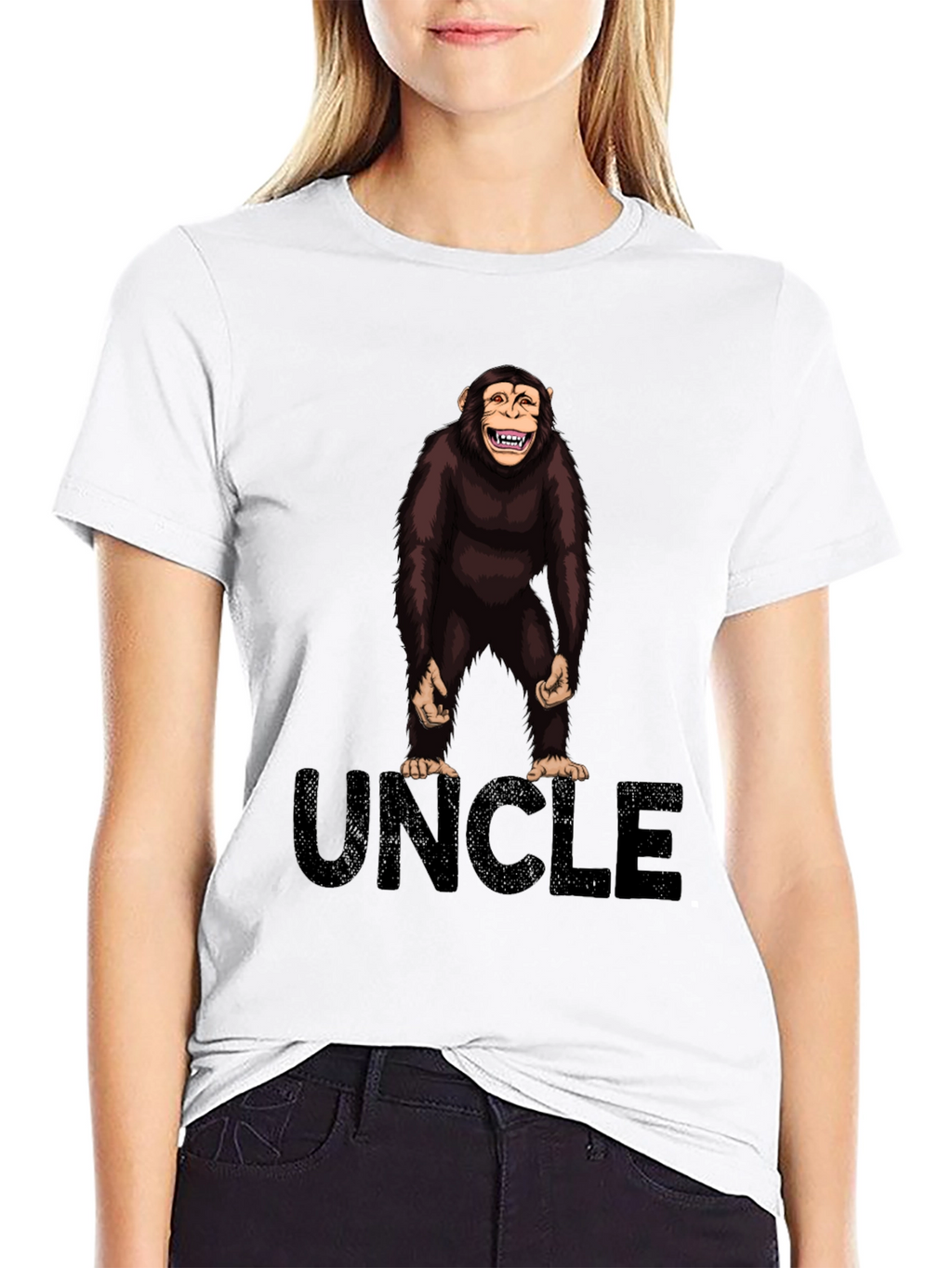 Uncle Monkey Graphic T-Shirt -  Black Cotton Tee