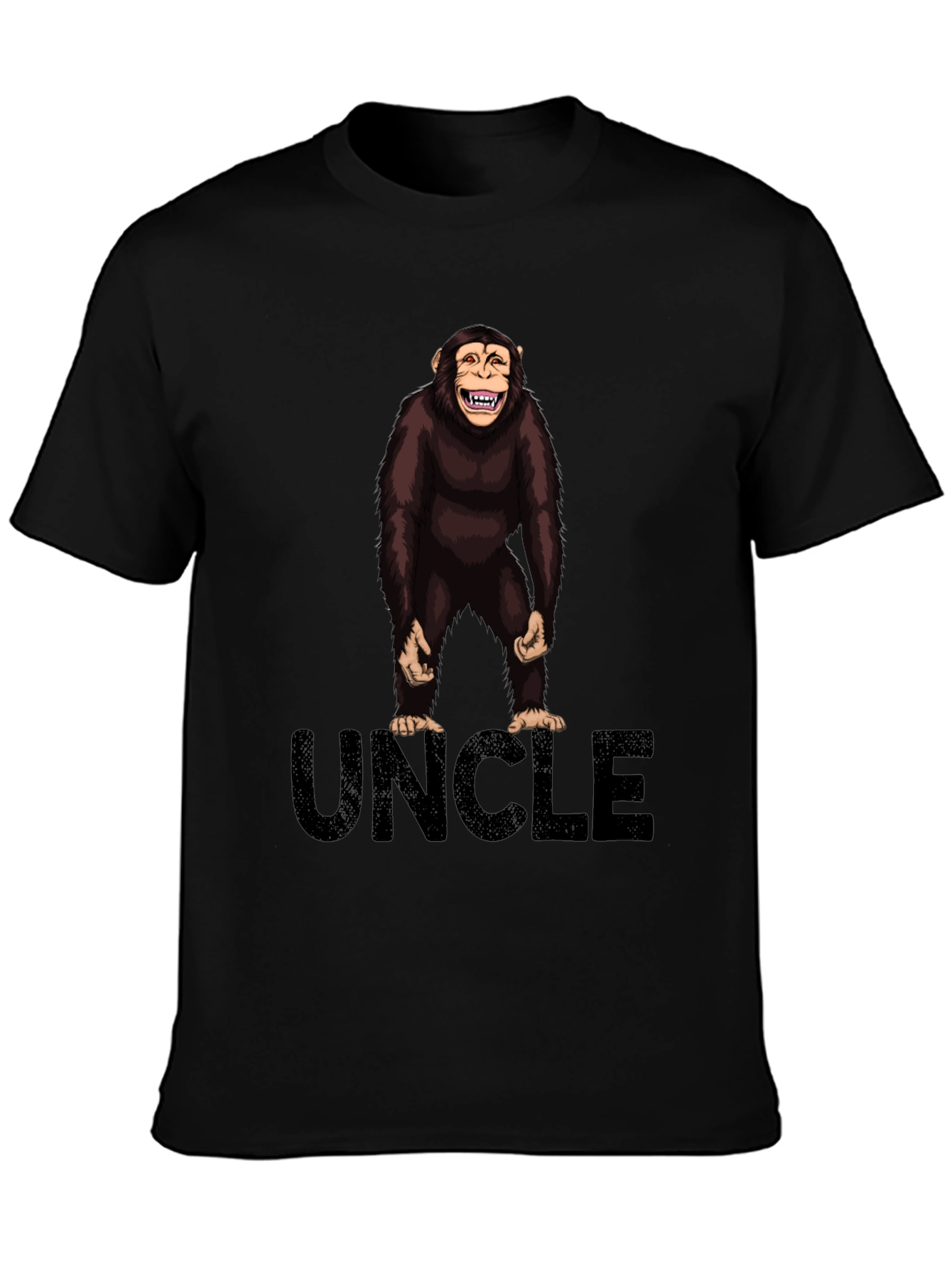 Uncle Monkey Graphic T-Shirt -  Black Cotton Tee