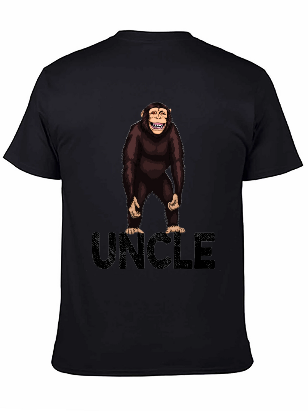 Uncle Monkey Graphic T-Shirt -  Black Cotton Tee