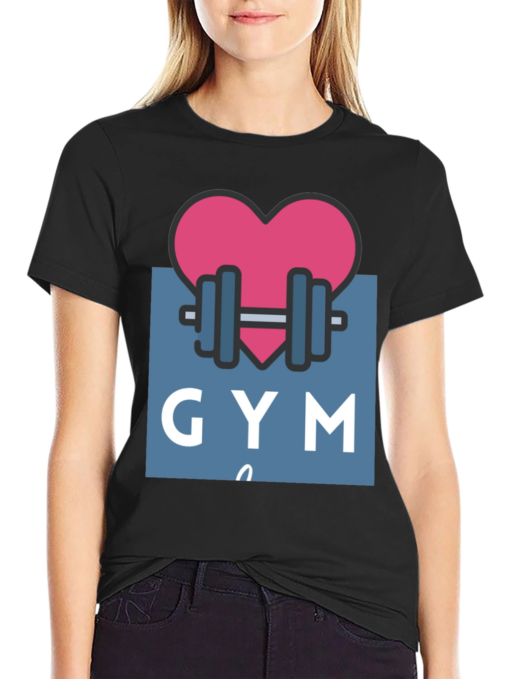 Gym Lovers Tee: Heart & Weights Design