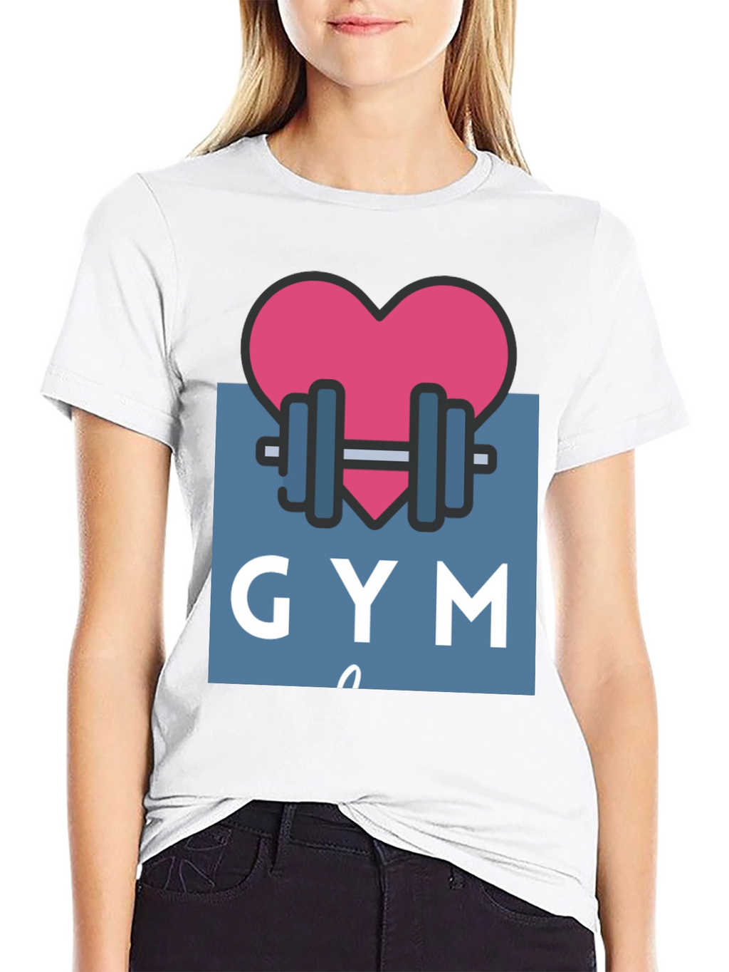 Gym Lovers Tee: Heart & Weights Design