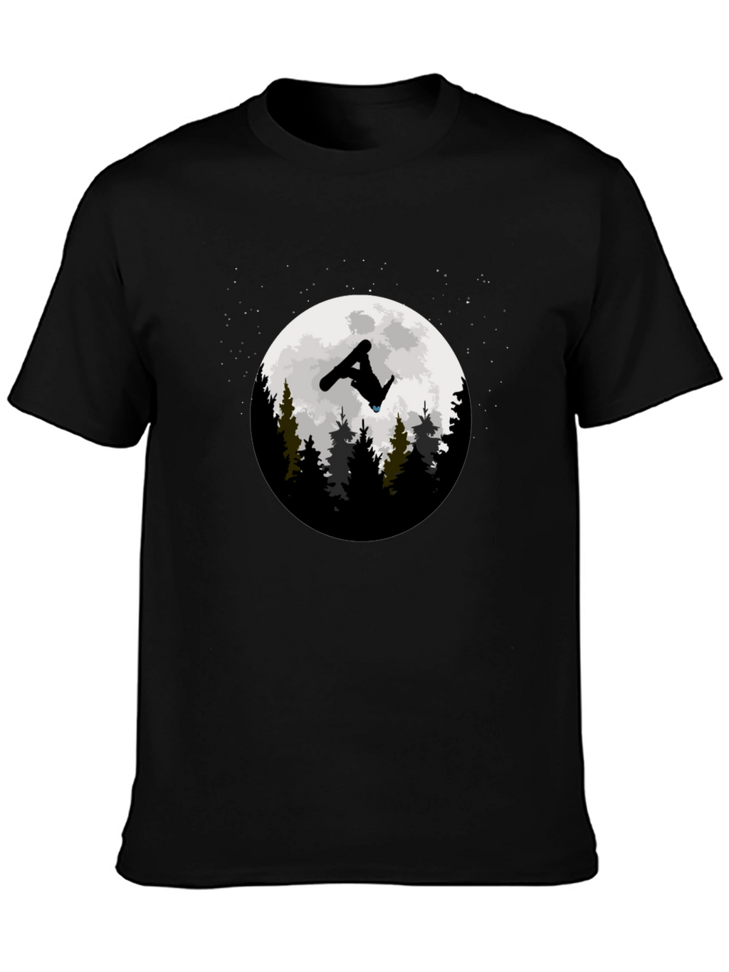 Snowboarder Moon Graphic T-Shirt