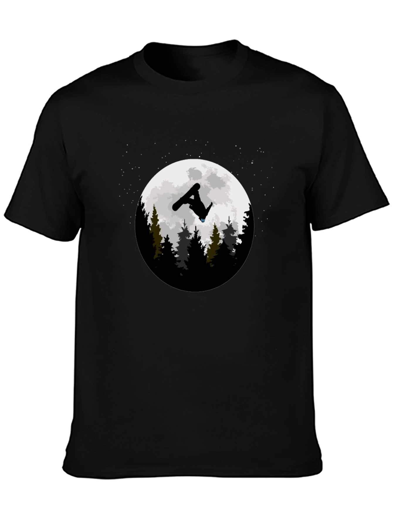 Snowboarder Moon Graphic T-Shirt