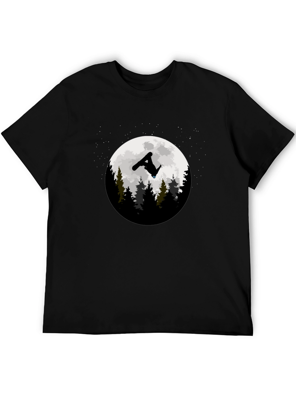 Snowboarder Moon Graphic T-Shirt