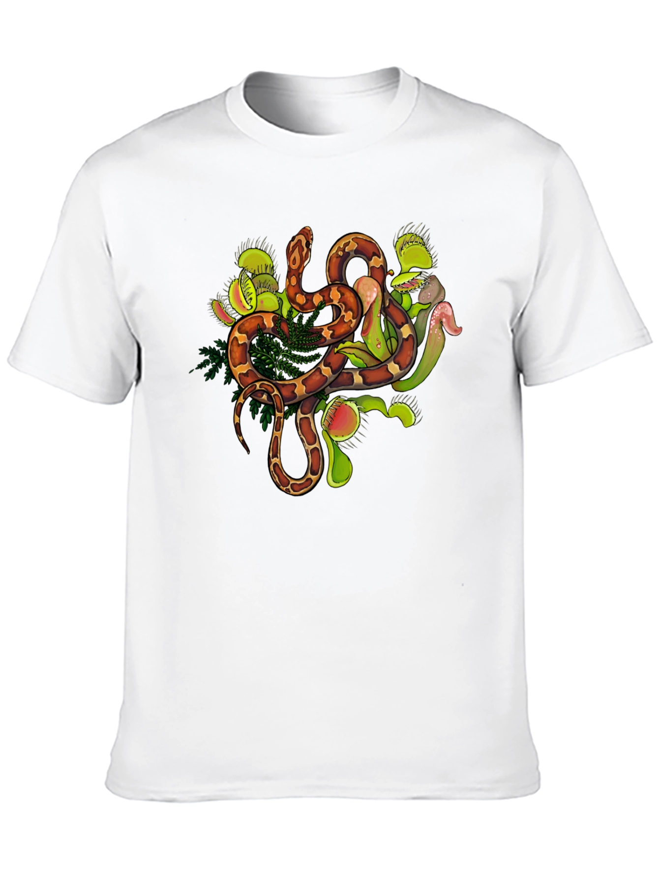 Snake & Venus Flytrap Graphic Tee - Black
