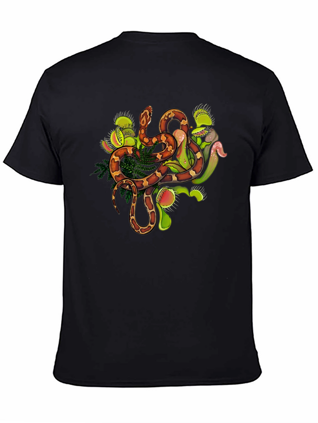 Snake & Venus Flytrap Graphic Tee - Black