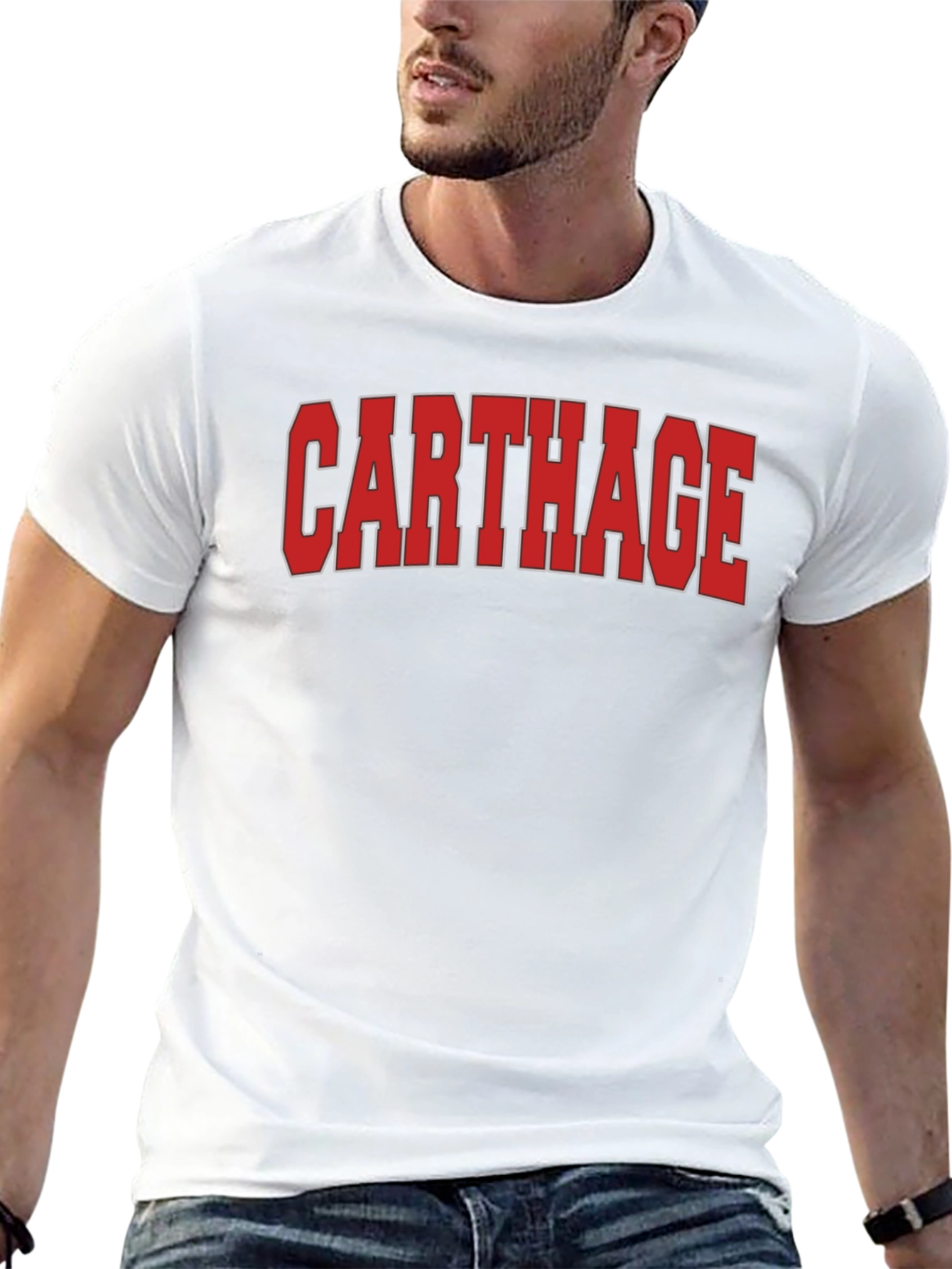 Carthage T-Shirt - Bold Red Text Design