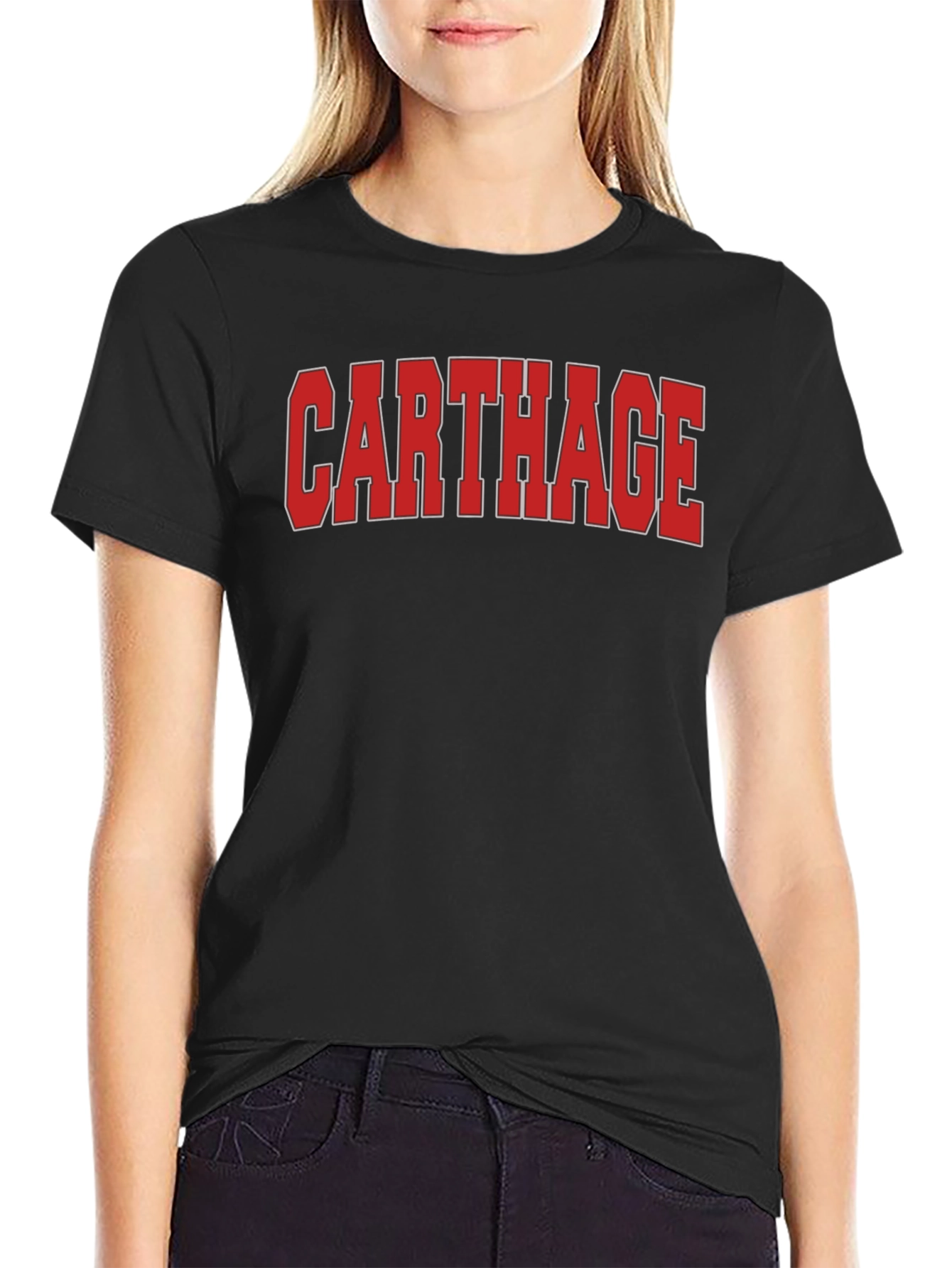 Carthage T-Shirt - Bold Red Text Design