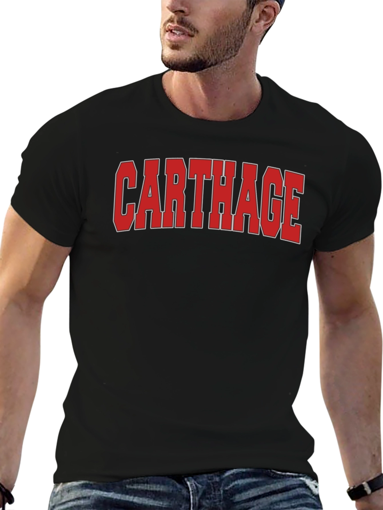 Carthage T-Shirt - Bold Red Text Design