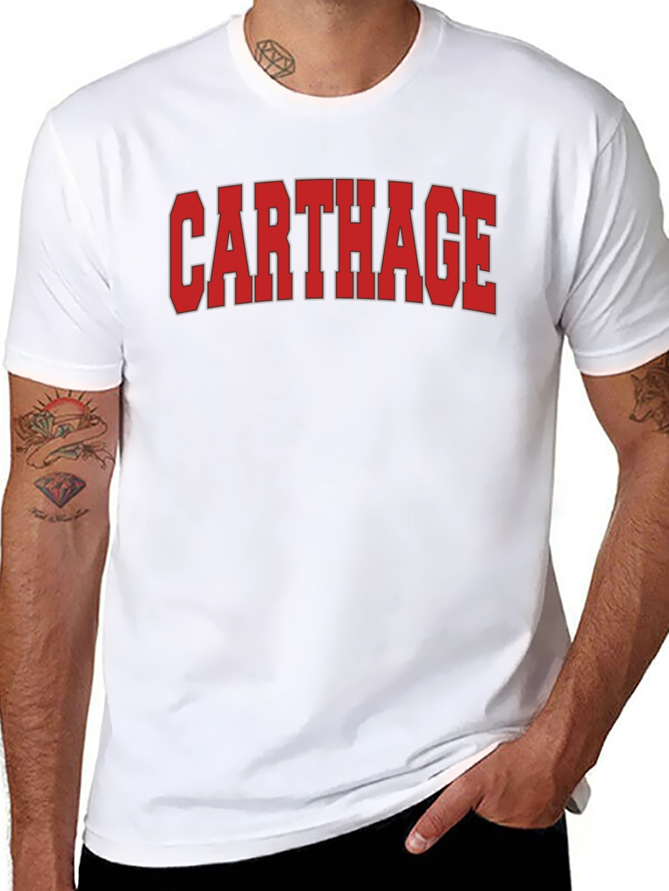 Carthage T-Shirt - Bold Red Text Design