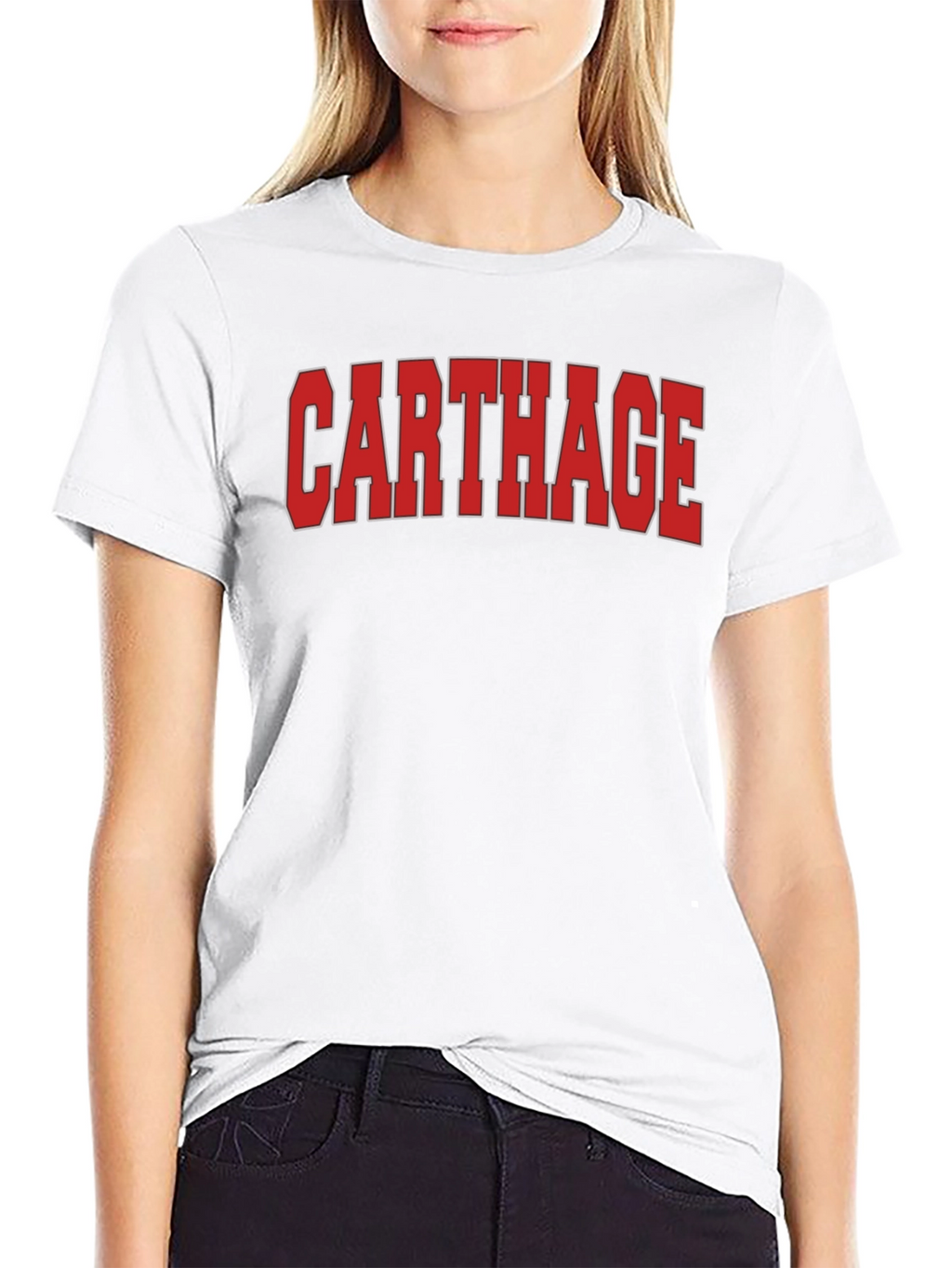 Carthage T-Shirt - Bold Red Text Design